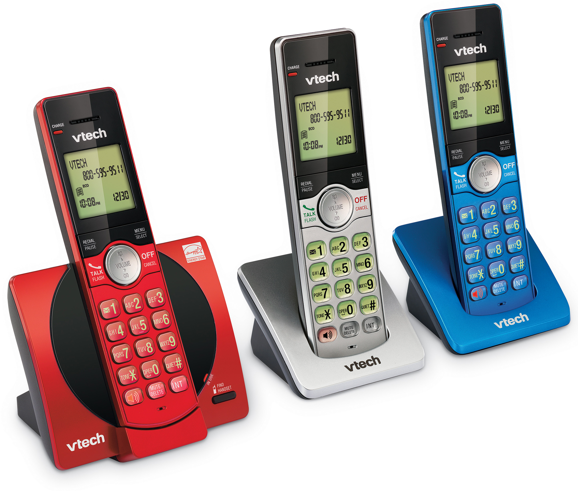 VTech 3-Handset Cordless Phone for Home with Caller ID/Call Waiting, Landline Phones, Illuminated Keypad, Full Duplex Speakerphone, ECO & Quiet Mode, Wall Mount - view 12