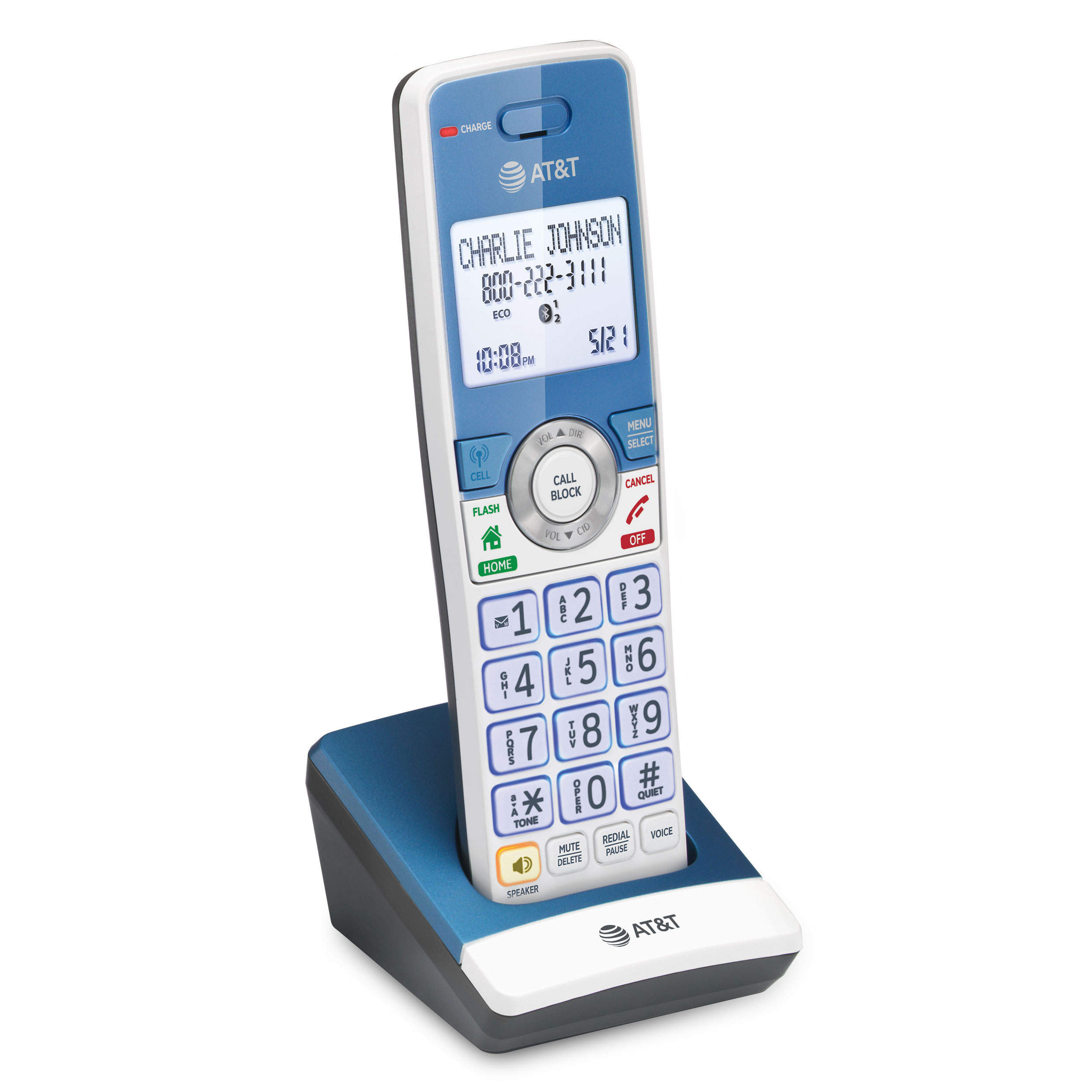 Accessory Handset with Unsurpassed Range, Bluetooth Connect to Cell, and Smart Call Blocker (Blue) - view 2