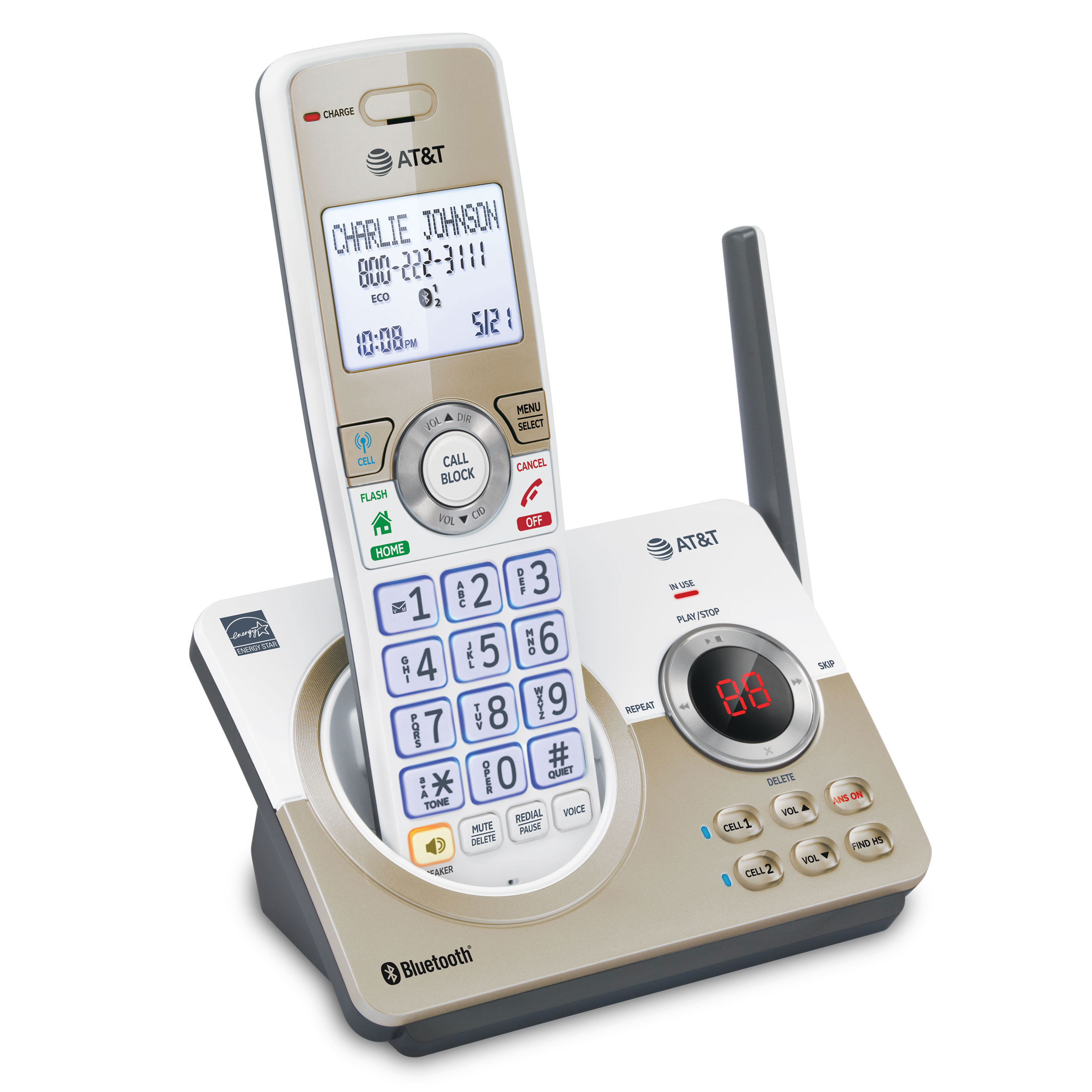 3-Handset Expandable Cordless Phone with Unsurpassed Range, Bluetooth Connect to Cell™, Smart Call Blocker and Answering System - view 2