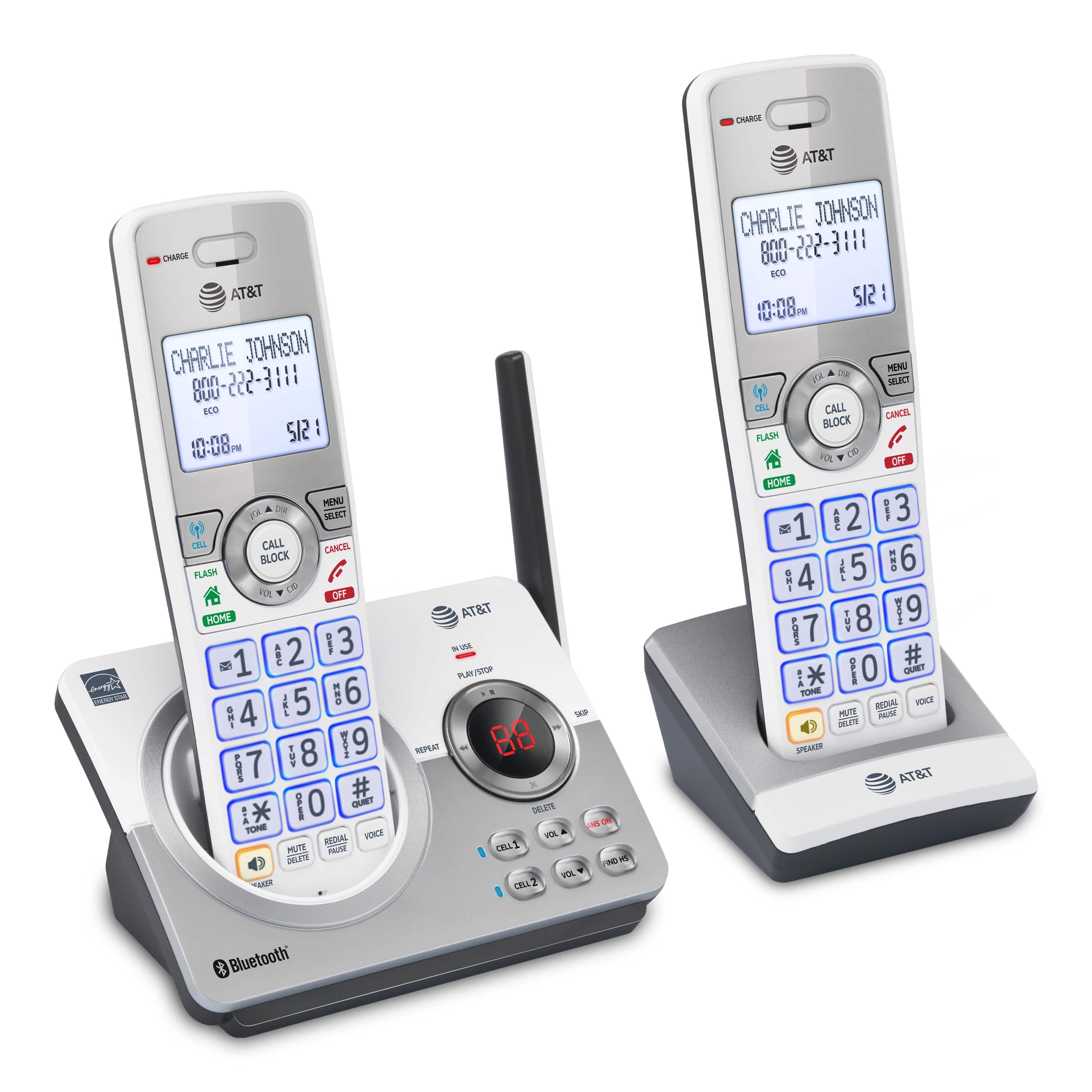 2-Handset Expandable Cordless Phone with Unsurpassed Range, Bluetooth Connect to Cell™, Smart Call Blocker and Answering System, DL72210 - view 2