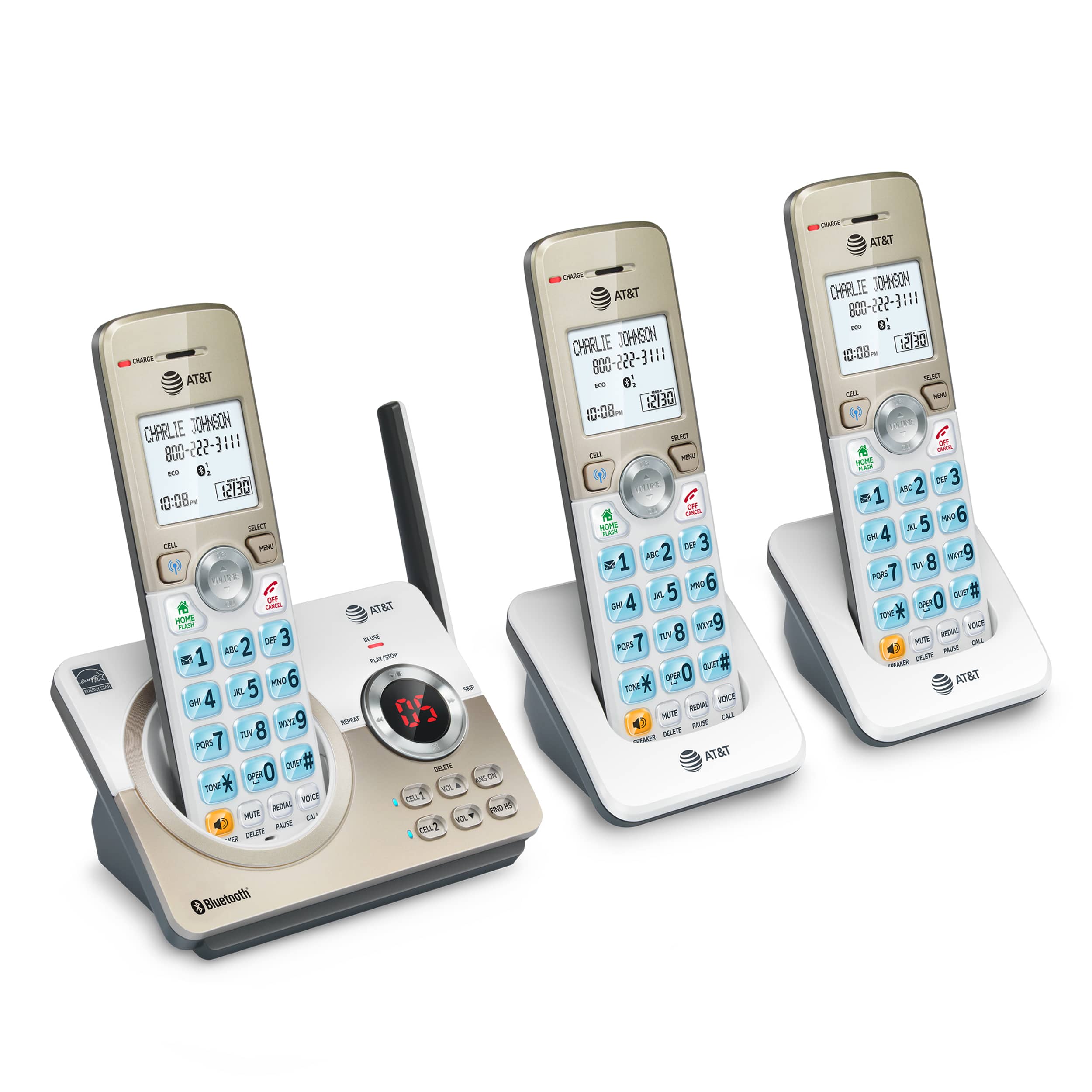 3 handset Connect to Cell™ answering system with dual caller ID/call waiting - view 3