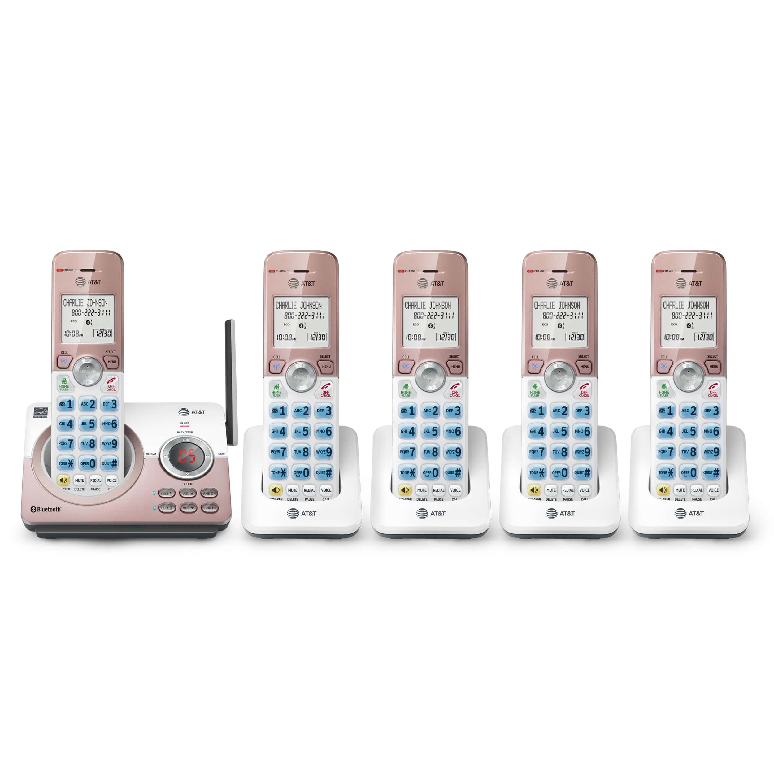 5 handset Connect to Cell™ answering system with dual caller ID/call waiting - view 1