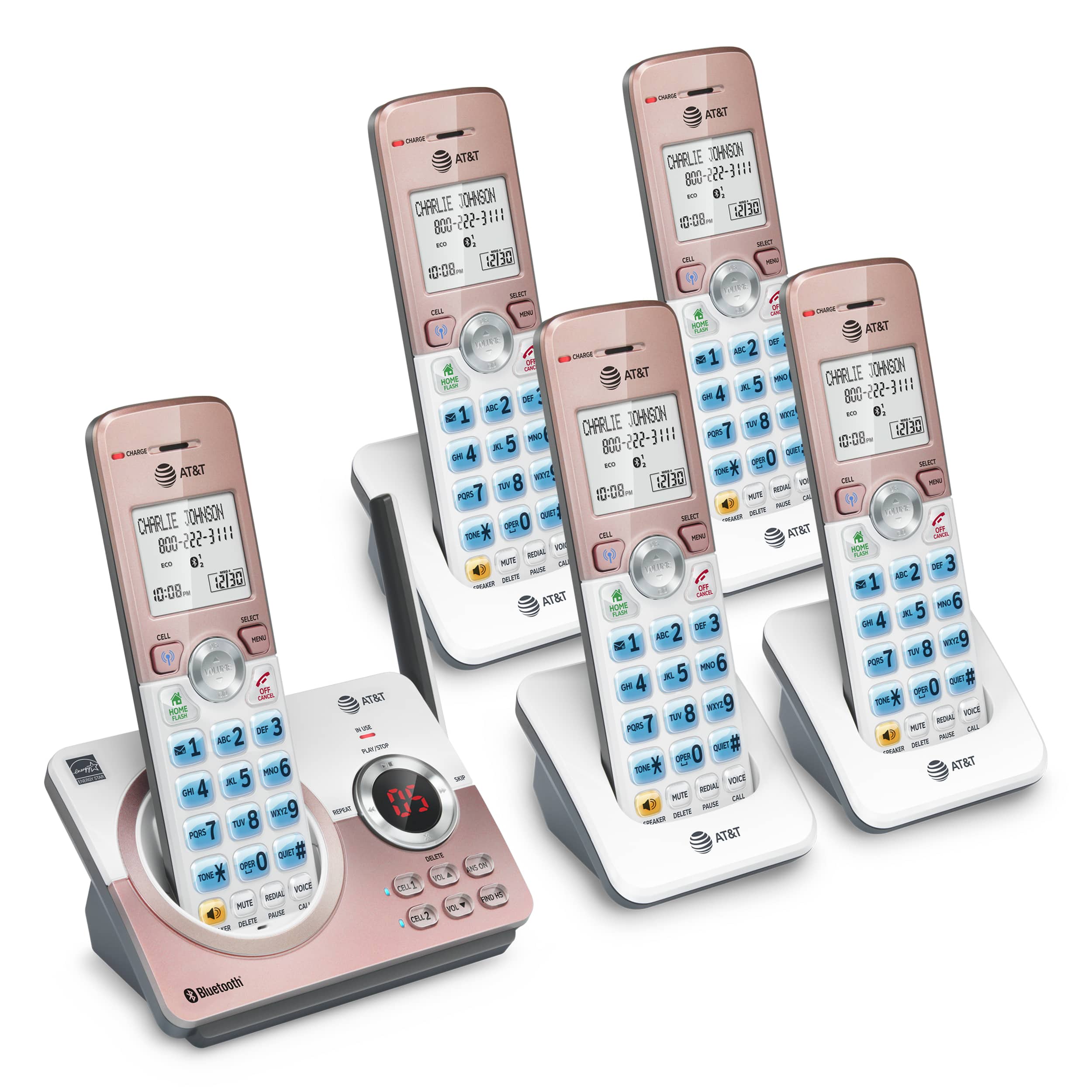 5 handset Connect to Cell™ answering system with dual caller ID/call waiting - view 2