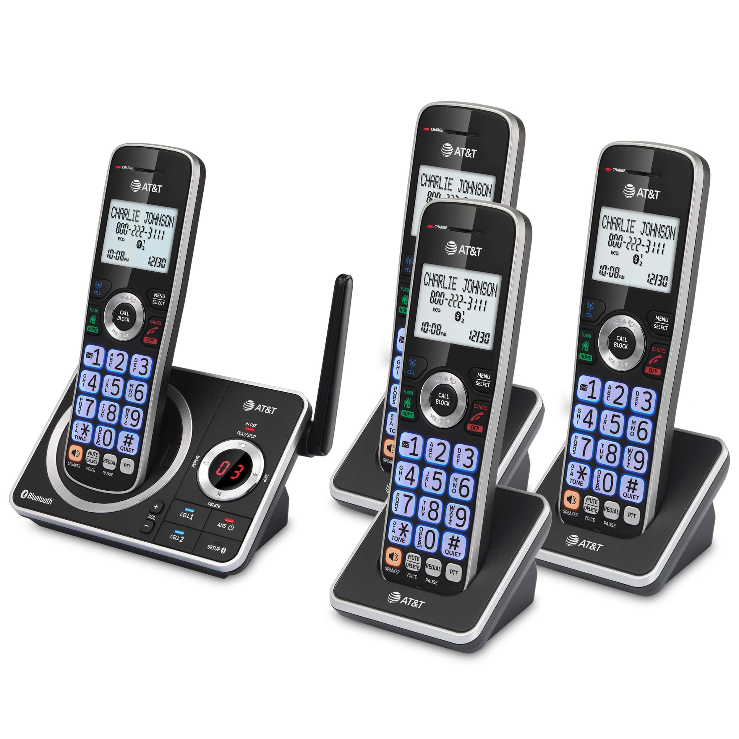 4 Handset Answering System with Connect to Cell™ - view 2