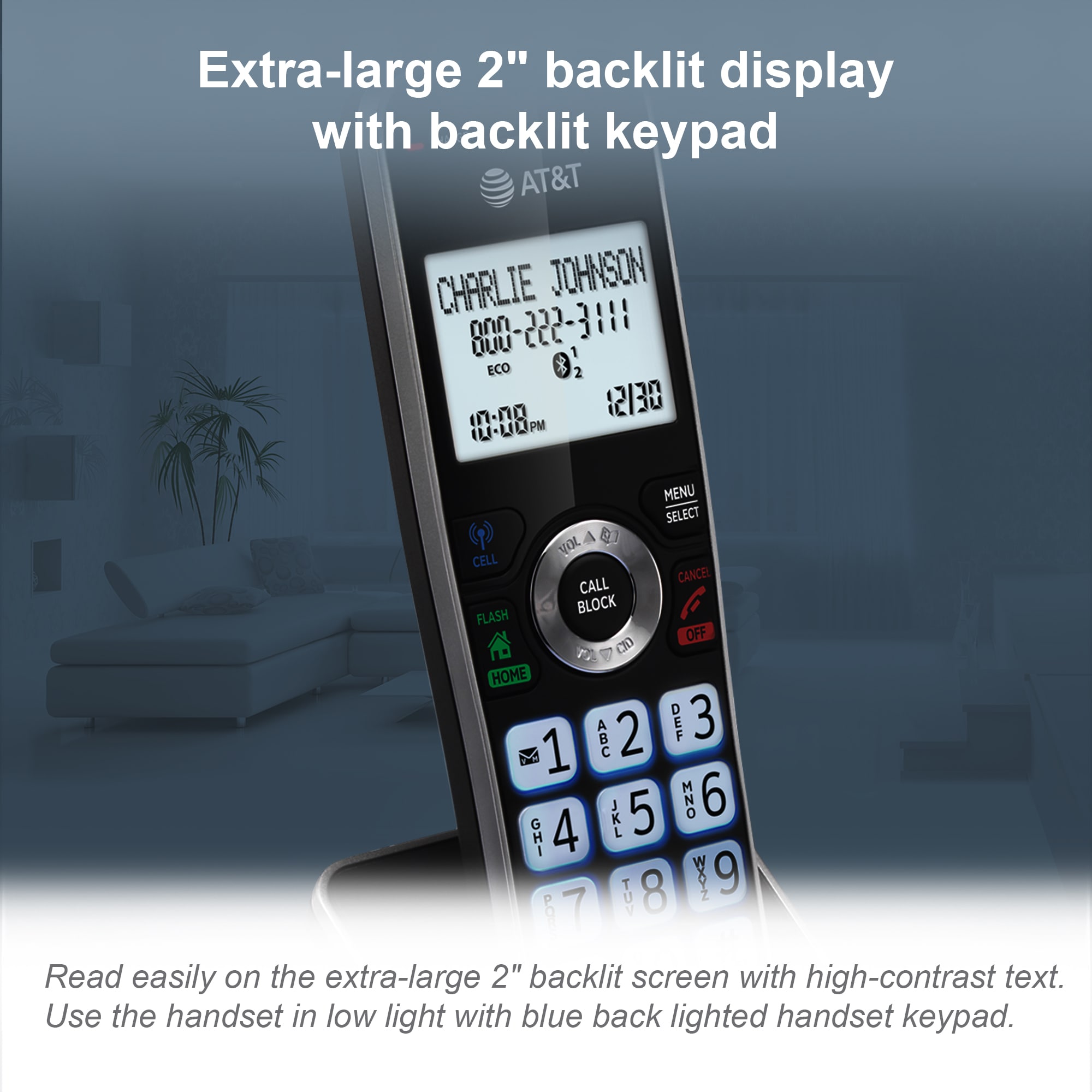 2 Handset Answering System with Connect to Cell™ - view 5