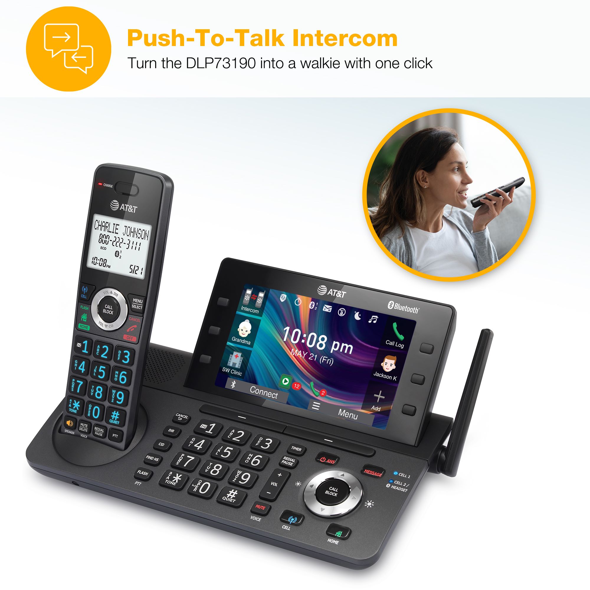 AT&T Expandable Cordless Phone with Unsurpassed Range, Bluetooth Connect to Cell, Smart Call Blocker,  Answering System, and 5