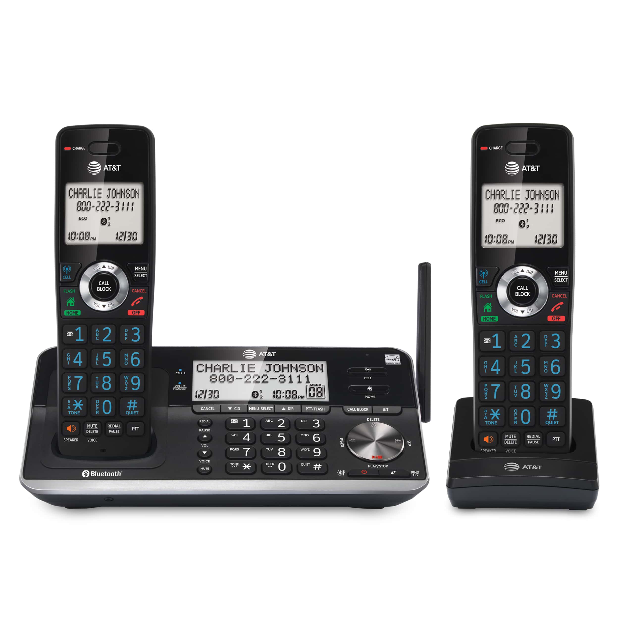 2-Handset Expandable Cordless Phone with Unsurpassed Range, Bluetooth Connect to Cell™, Smart Call Blocker and Answering System, DLP73210 - view 3