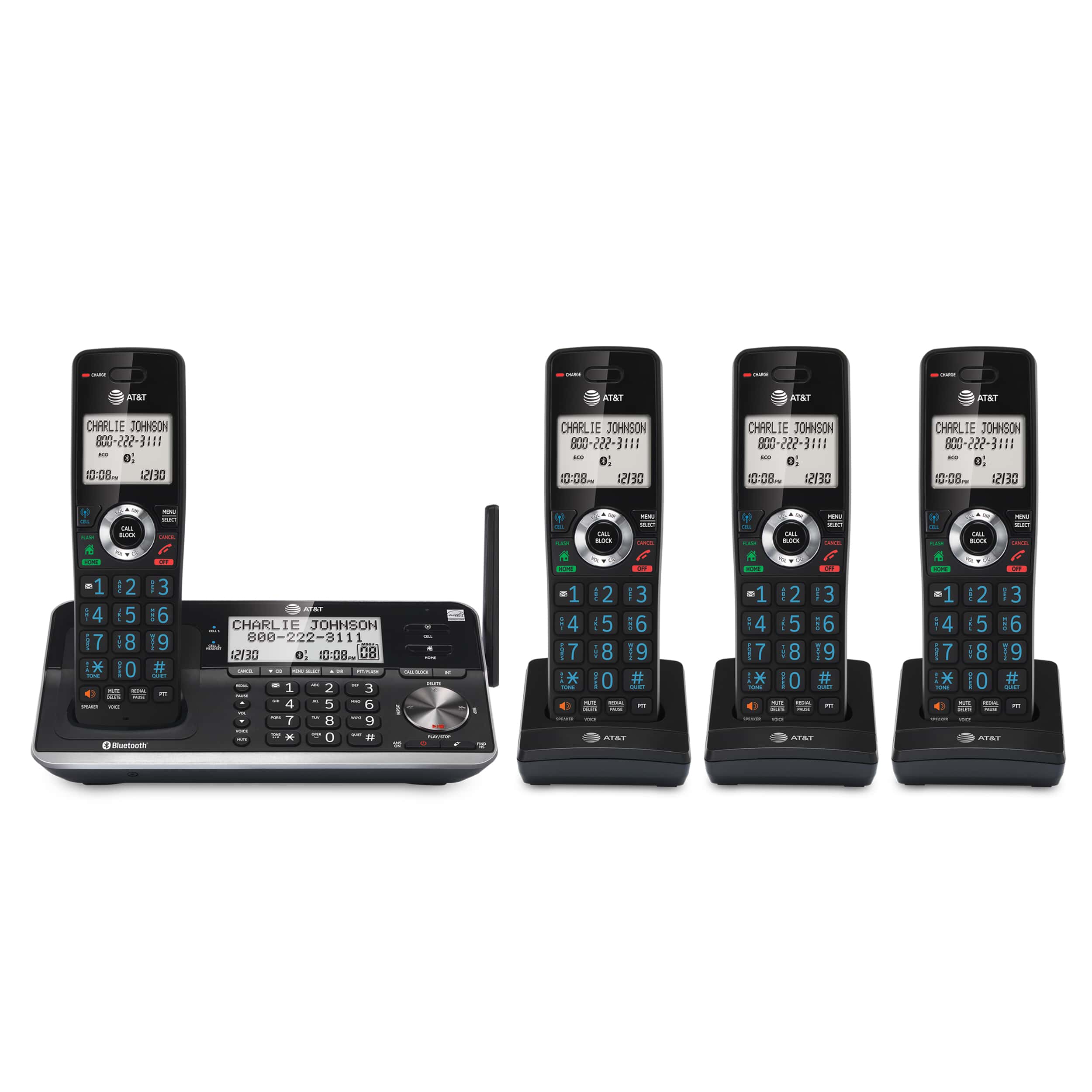4-Handset Expandable Cordless Phone with Unsurpassed Range, Bluetooth Connect to Cell™, Smart Call Blocker and Answering System - view 1