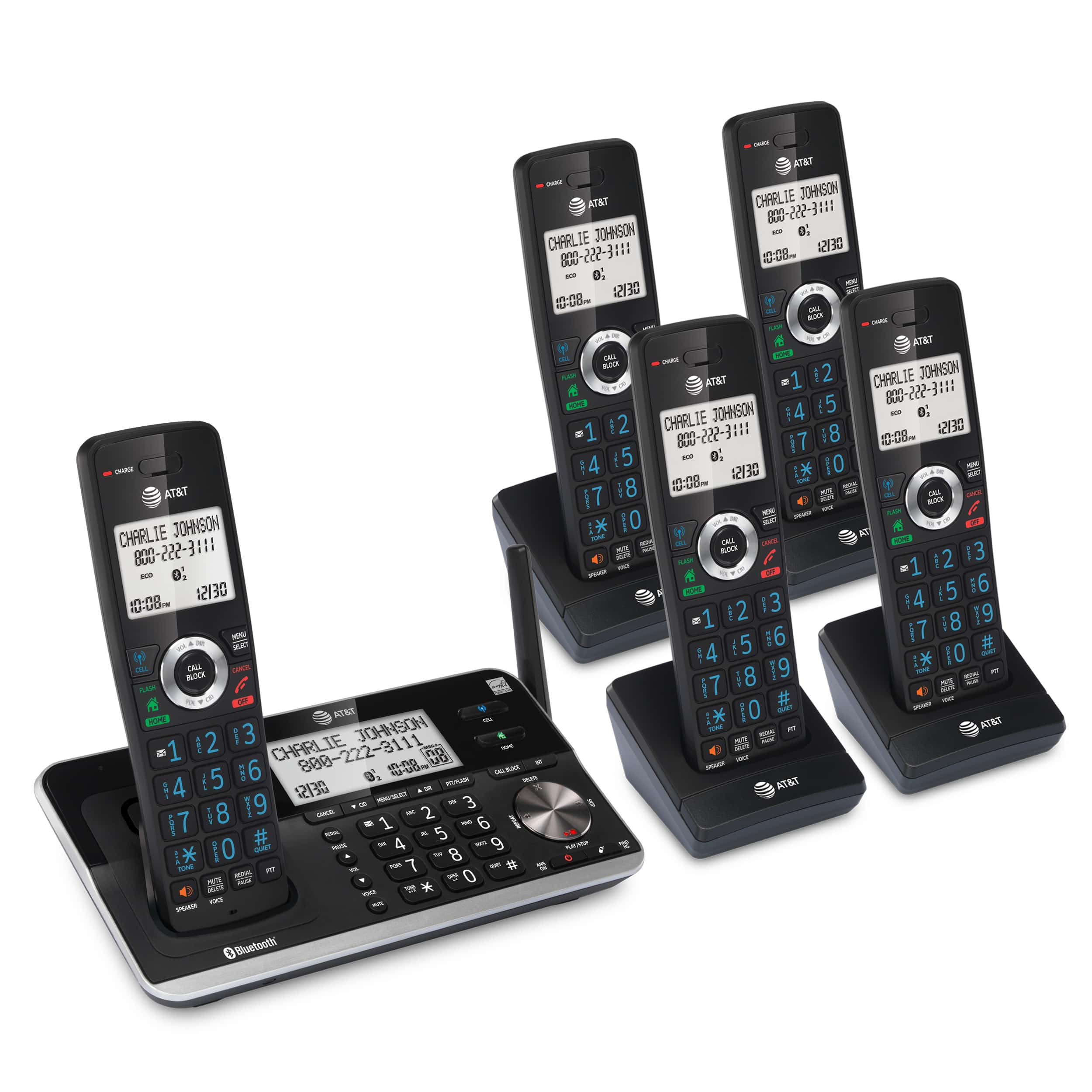 5-Handset Expandable Cordless Phone with Unsurpassed Range, Bluetooth Connect to Cell™, Smart Call Blocker and Answering System, DLP73510 - view 3