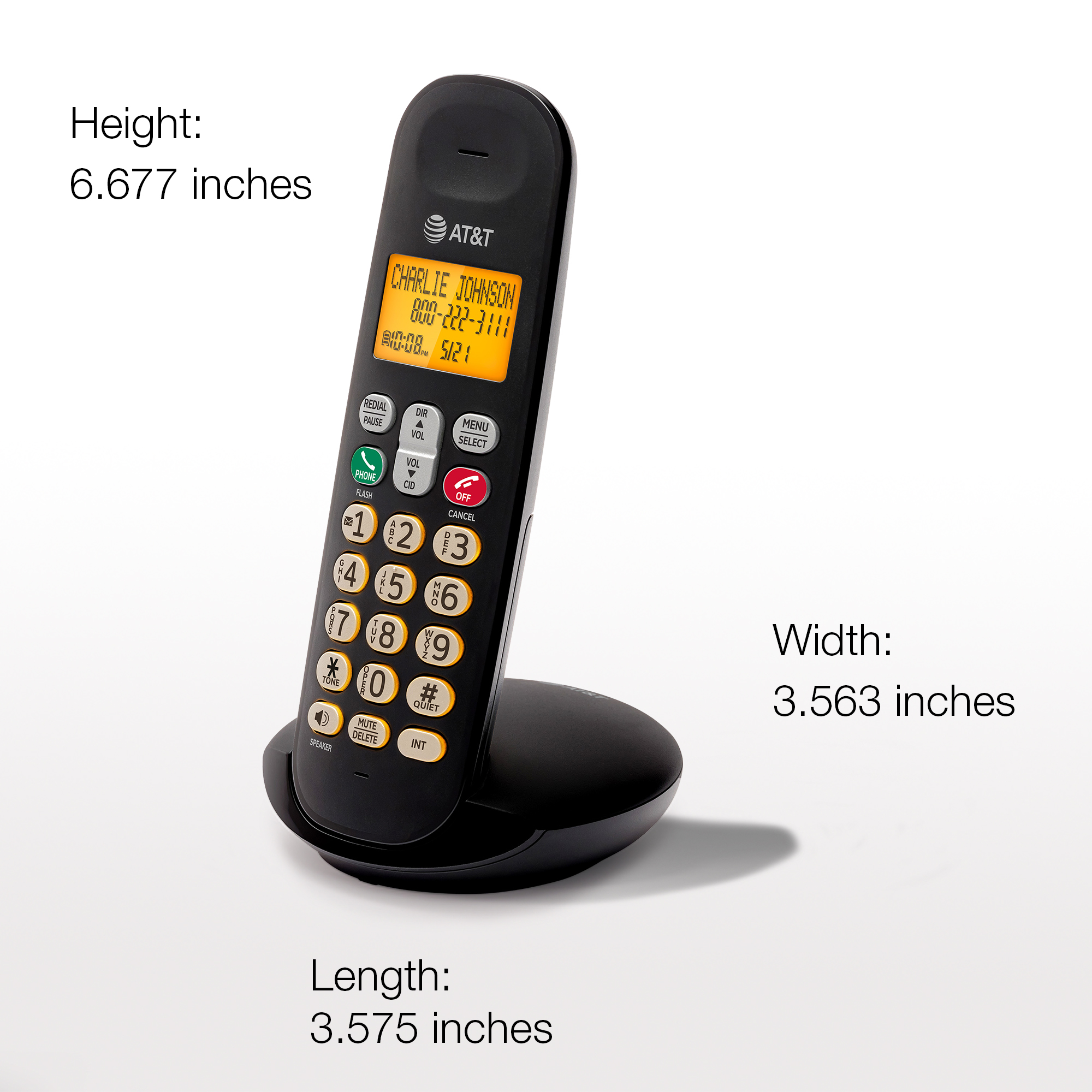 AT&T 2-Handset DECT 6.0 Cordless Home Phone with LCD Display, Lighted Keypad, Caller ID/Call Waiting, Full-Duplex Handset Speakerphone, ECO Mode, Voicemail Indication, Quiet Mode, Intercom - view 9