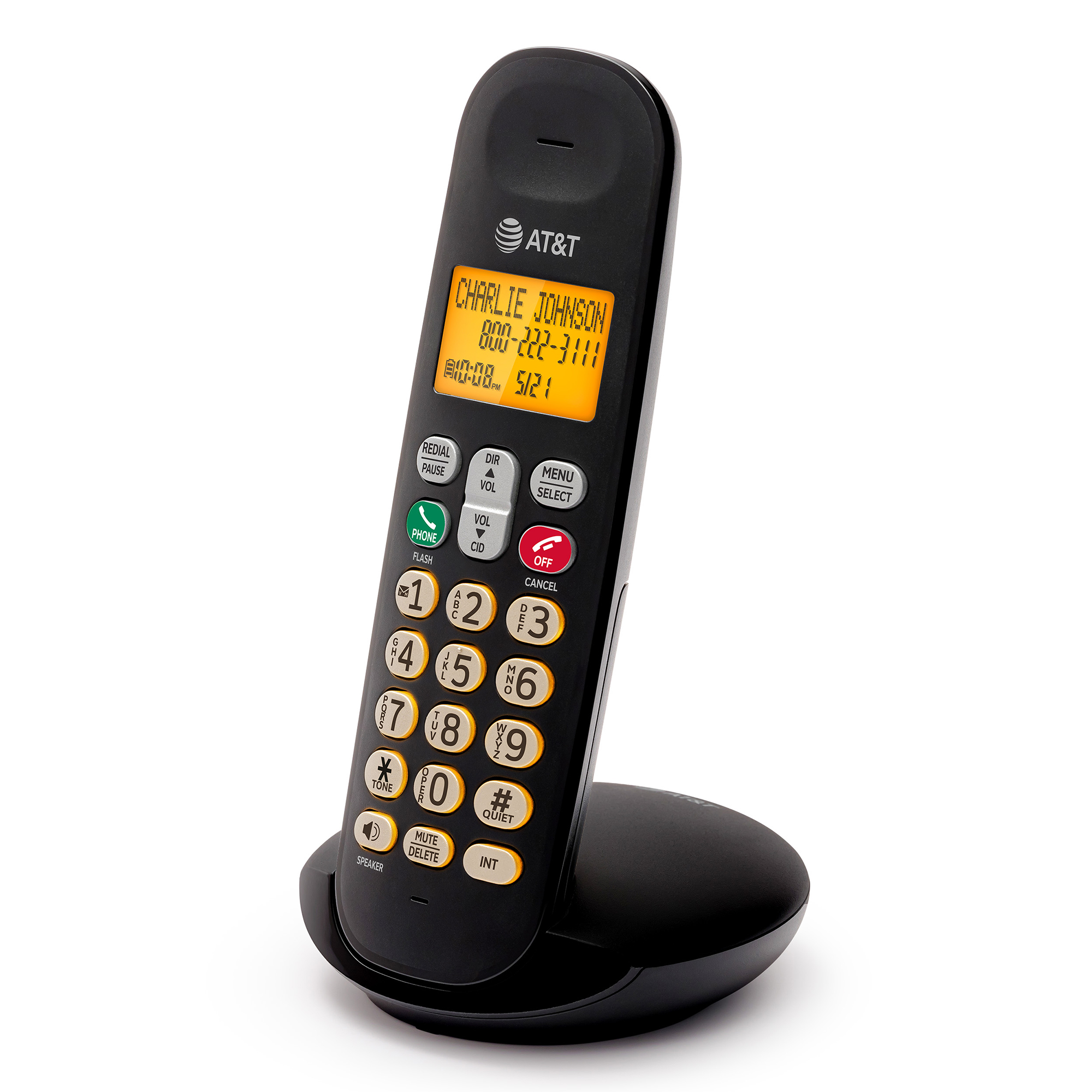 AT&T DECT 6.0 Cordless Home Phone with LCD Display, Lighted Keypad, Caller ID/Call Waiting, Full-Duplex Handset Speakerphone, ECO Mode, Voicemail Waiting Indication, Quiet Mode - view 10