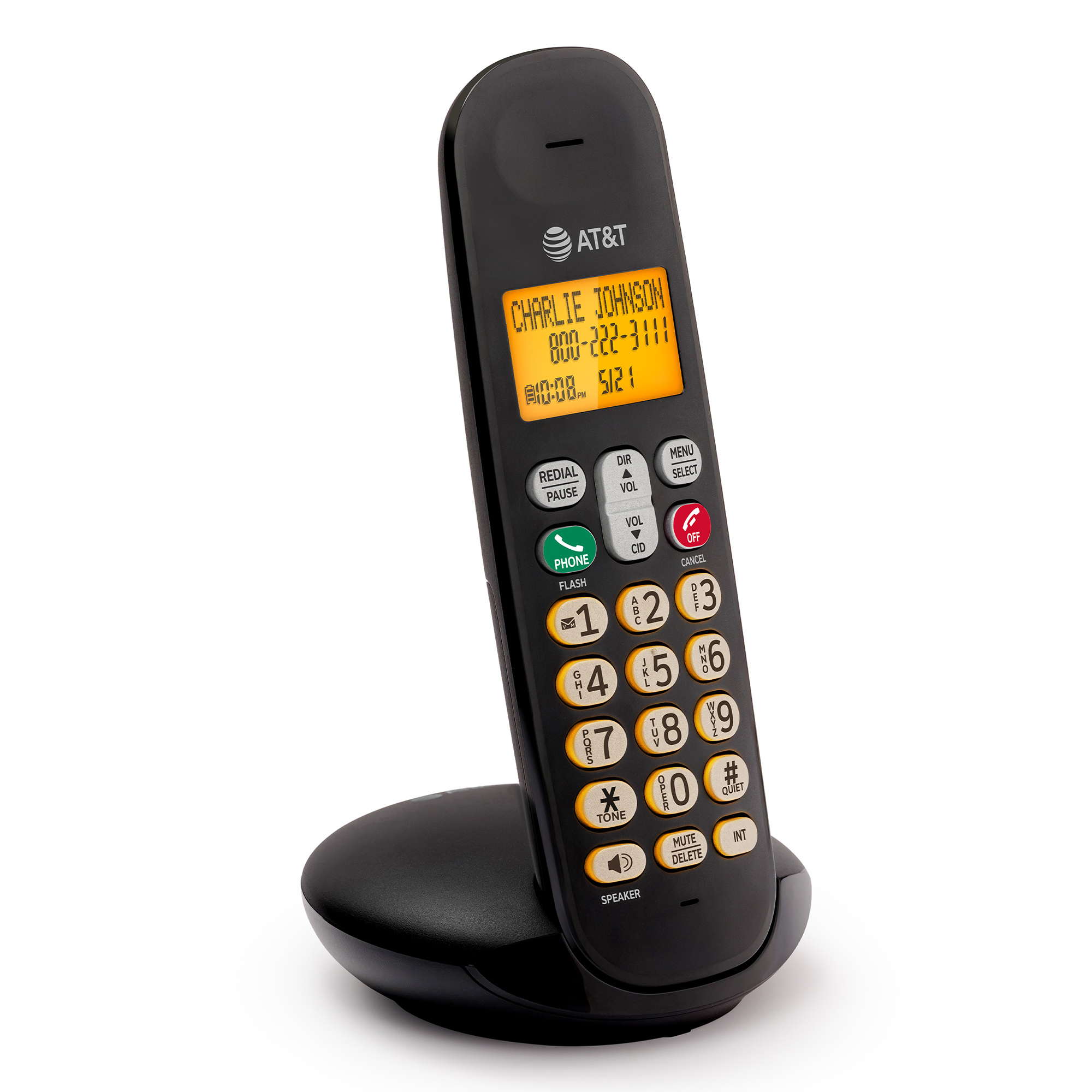 AT&T DECT 6.0 Cordless Home Phone with LCD Display, Lighted Keypad, Caller ID/Call Waiting, Full-Duplex Handset Speakerphone, ECO Mode, Voicemail Waiting Indication, Quiet Mode - view 11
