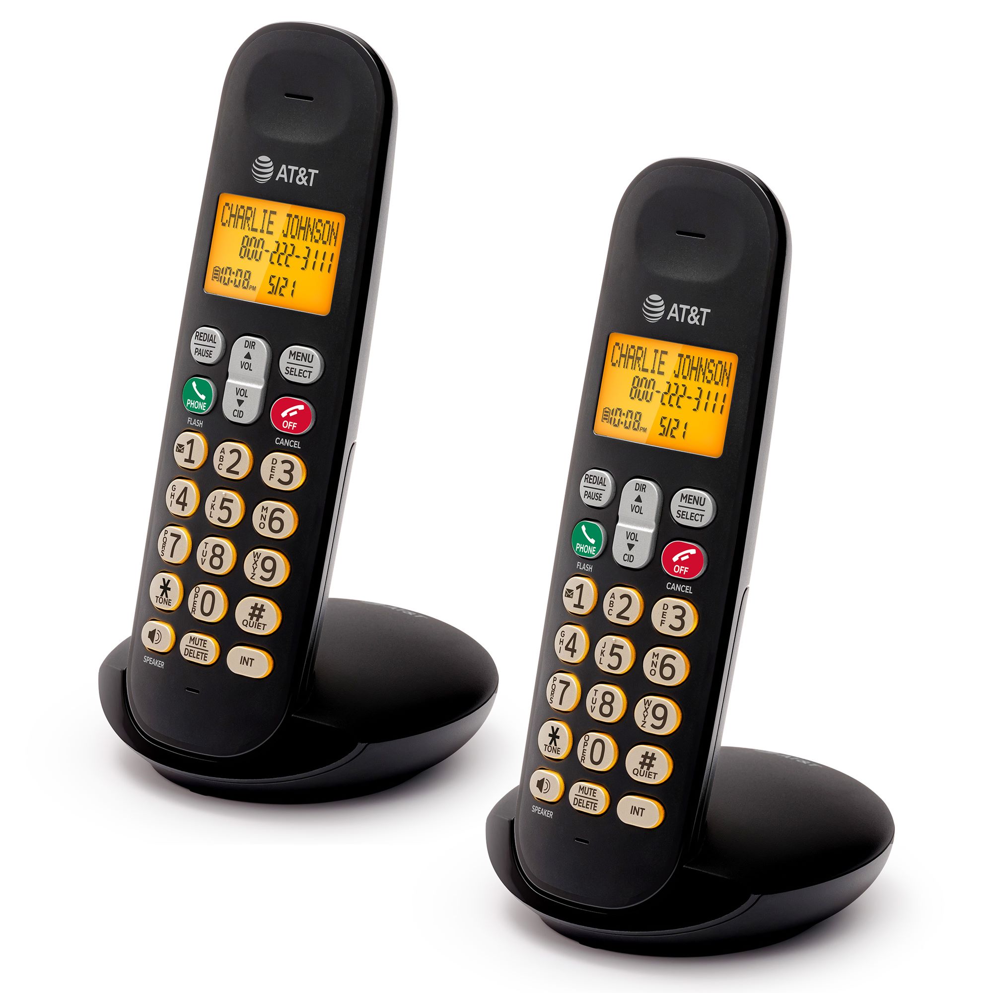 AT&T 2-Handset DECT 6.0 Cordless Home Phone with LCD Display, Lighted Keypad, Caller ID/Call Waiting, Full-Duplex Handset Speakerphone, ECO Mode, Voicemail Indication, Quiet Mode, Intercom - view 11