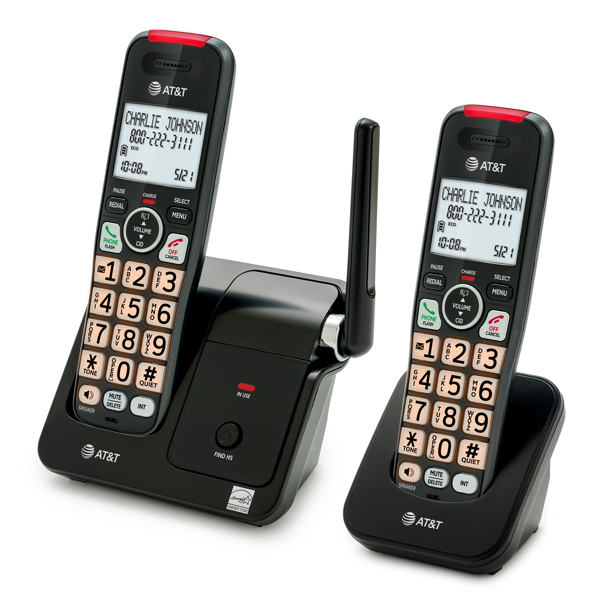 2-Handset Corded Speakerphone with Call Blocker, and Display, Caller ID/Call Waiting, Simulated Full-duplex Handset Speakerphone, 2-inch White Backlit Display - view 2