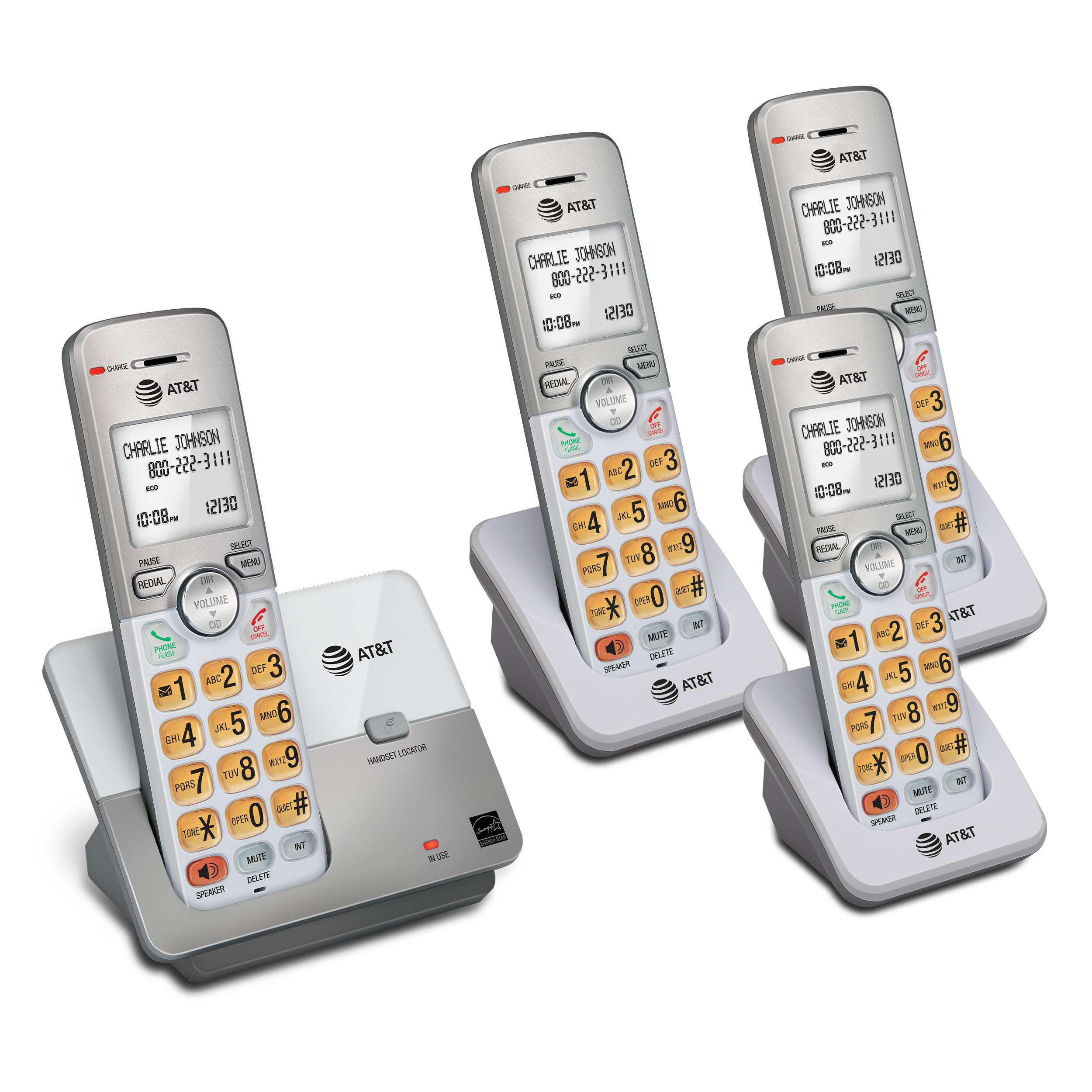 4 handset cordless phone system with caller ID/call waiting - view 10