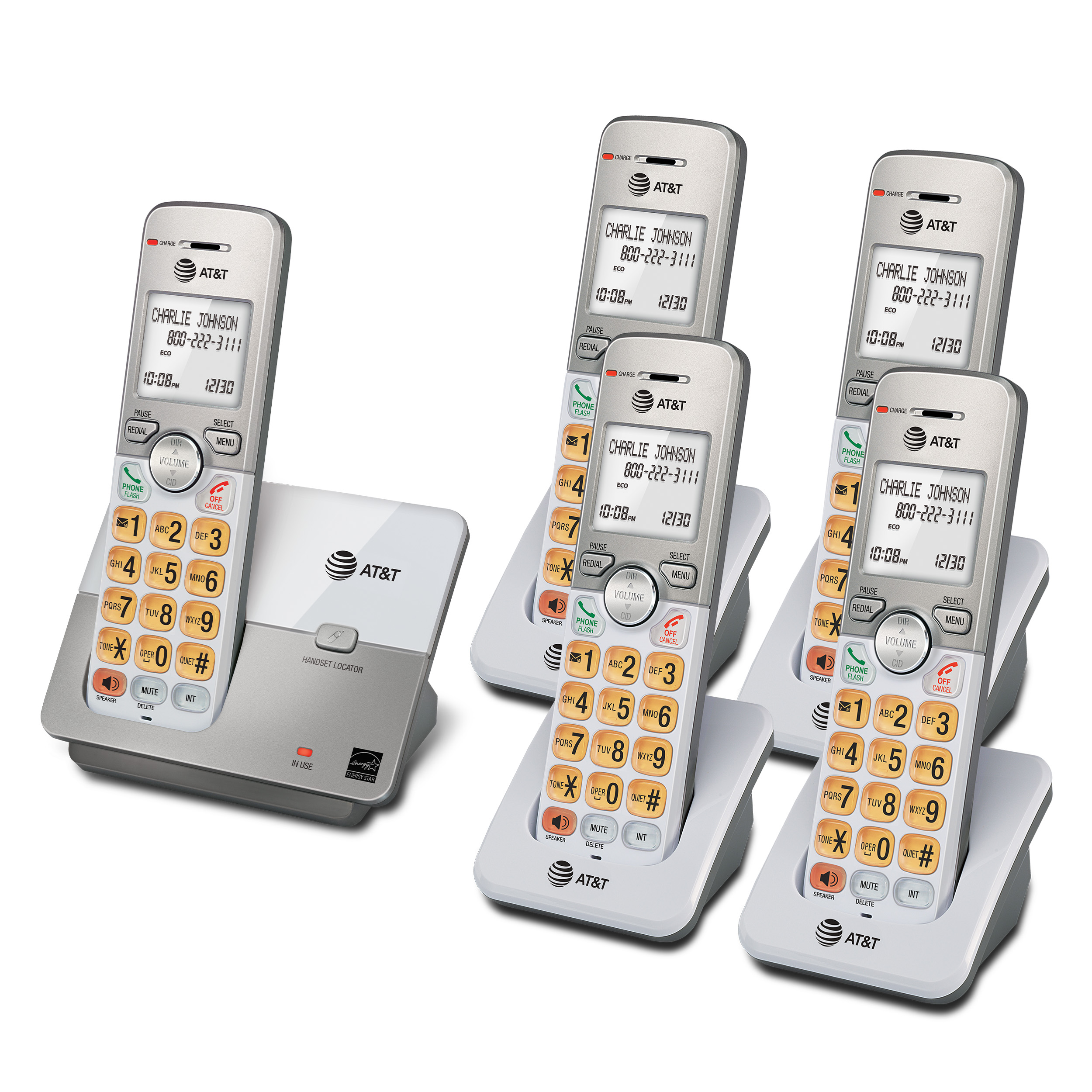 5 handset cordless phone system with caller ID/call waiting - view 9