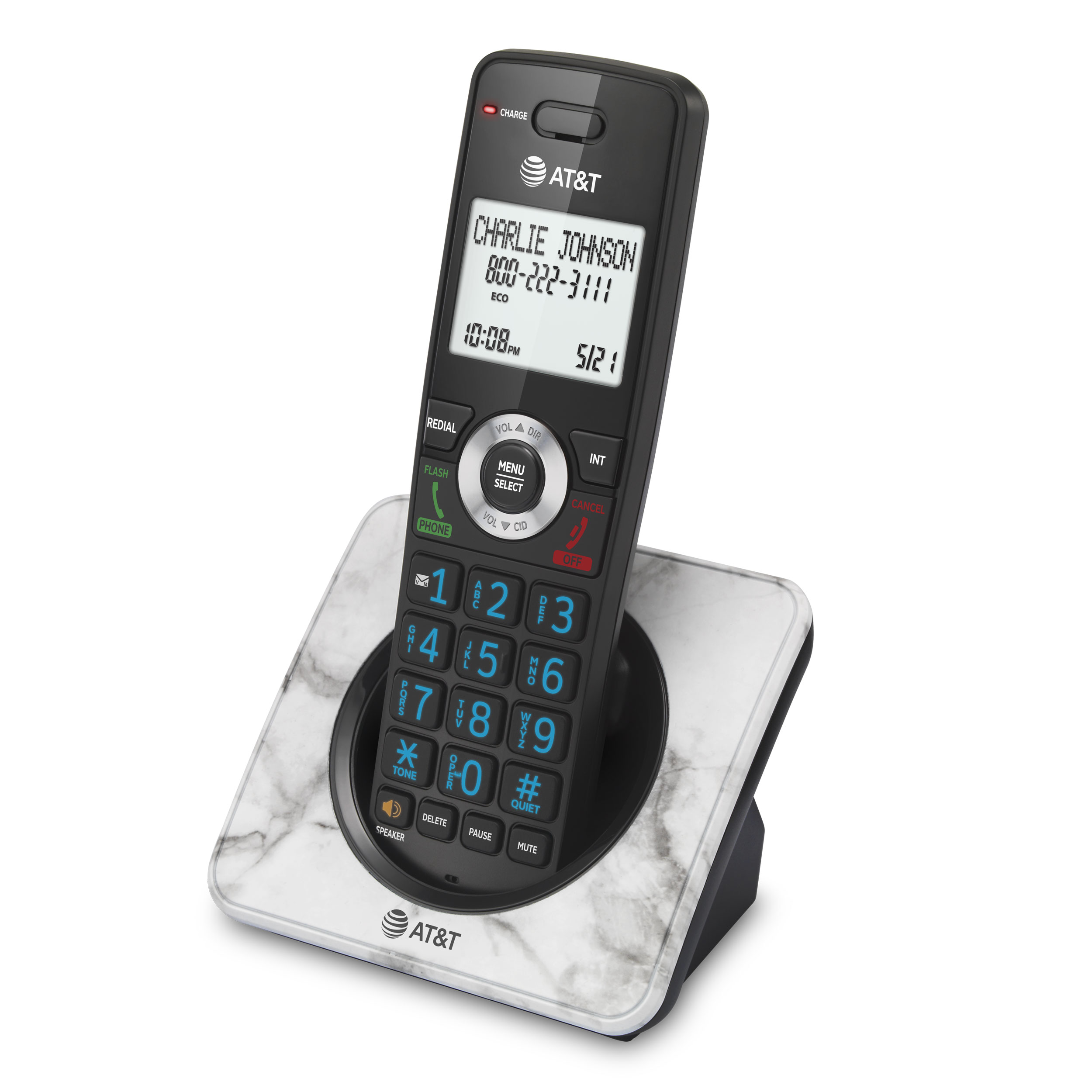 Cordless Home Phone with Call Block (Marble) - view 2
