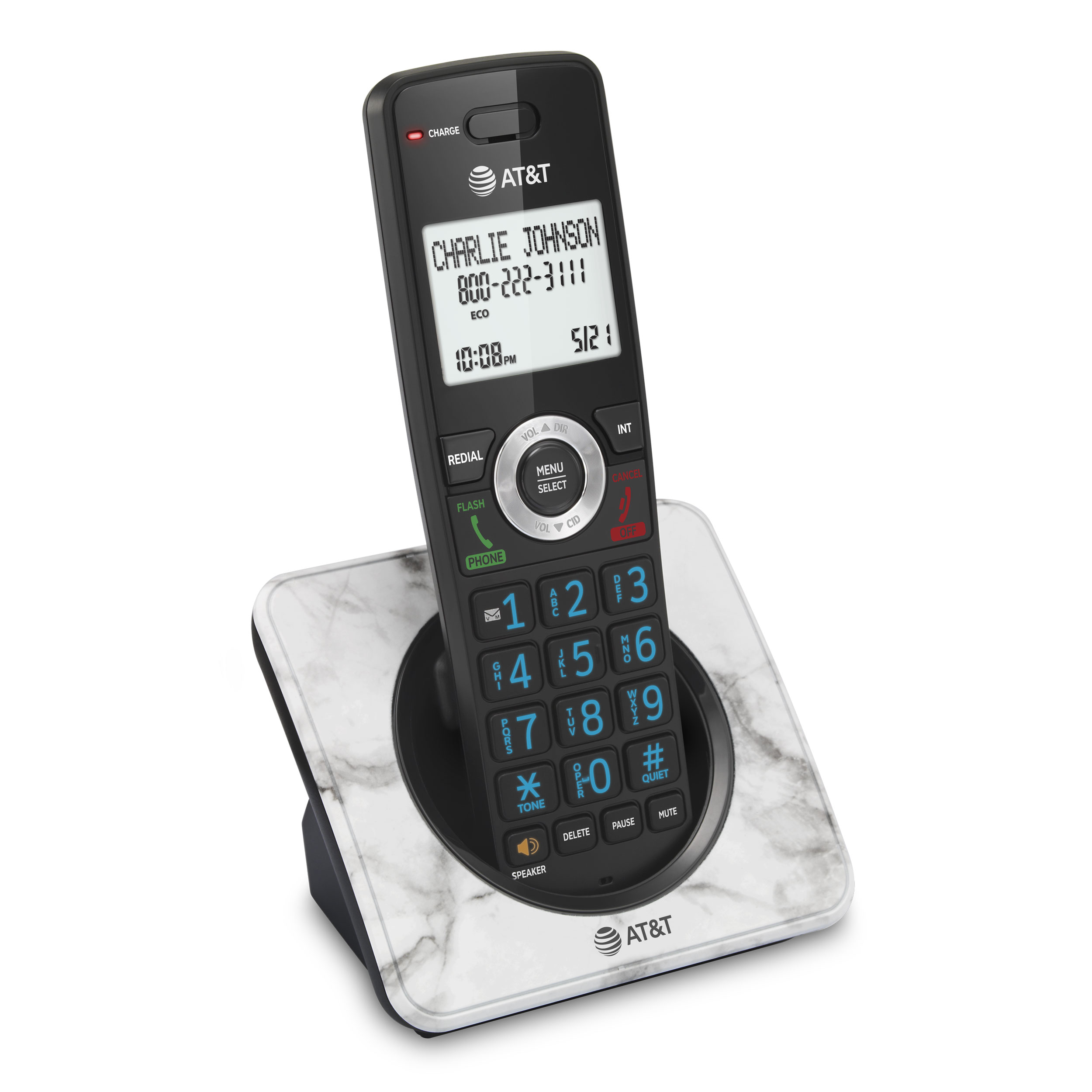 Cordless Home Phone with Call Block (Marble) - view 7