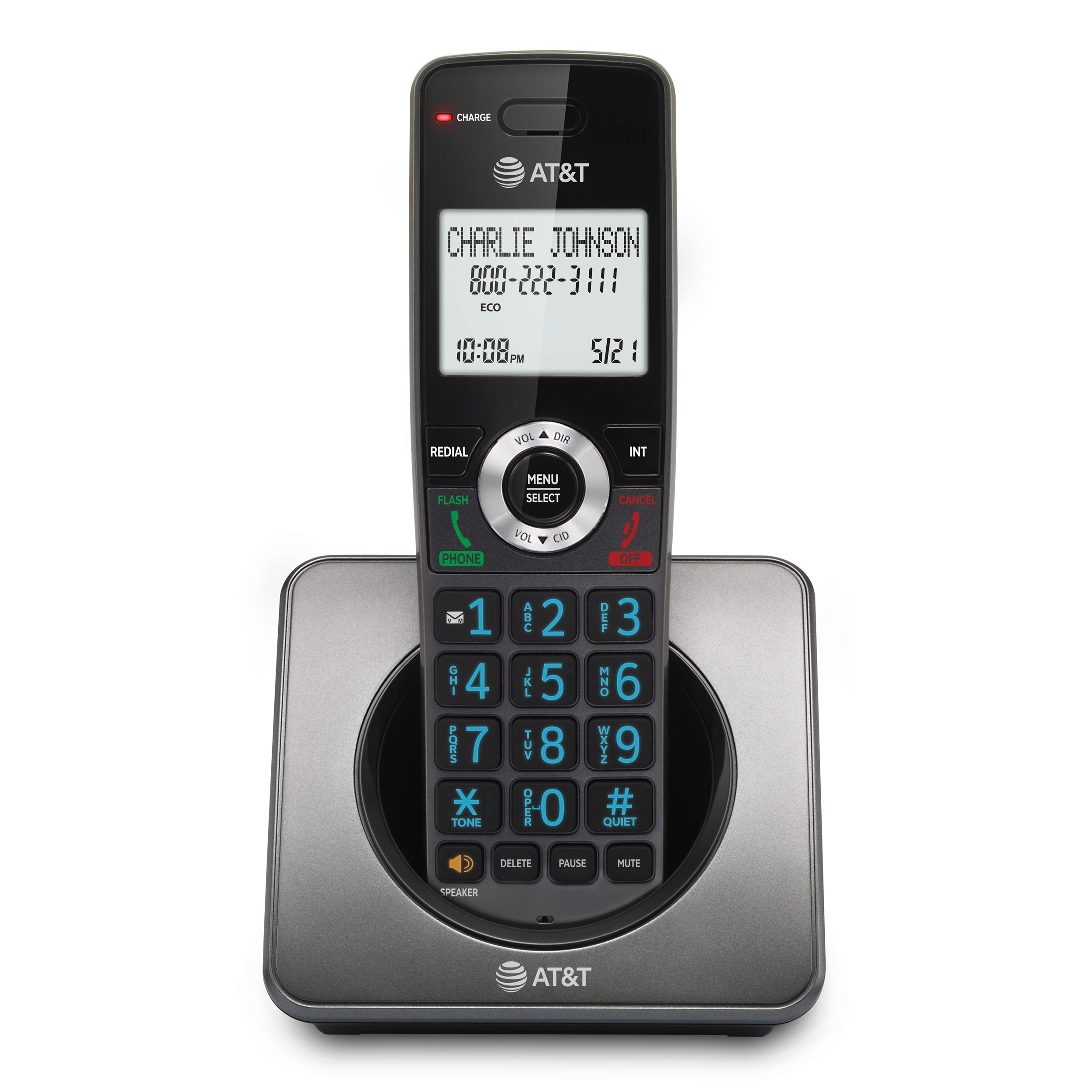 Cordless Home Phone with Call Block (Graphite & Black) - view 1