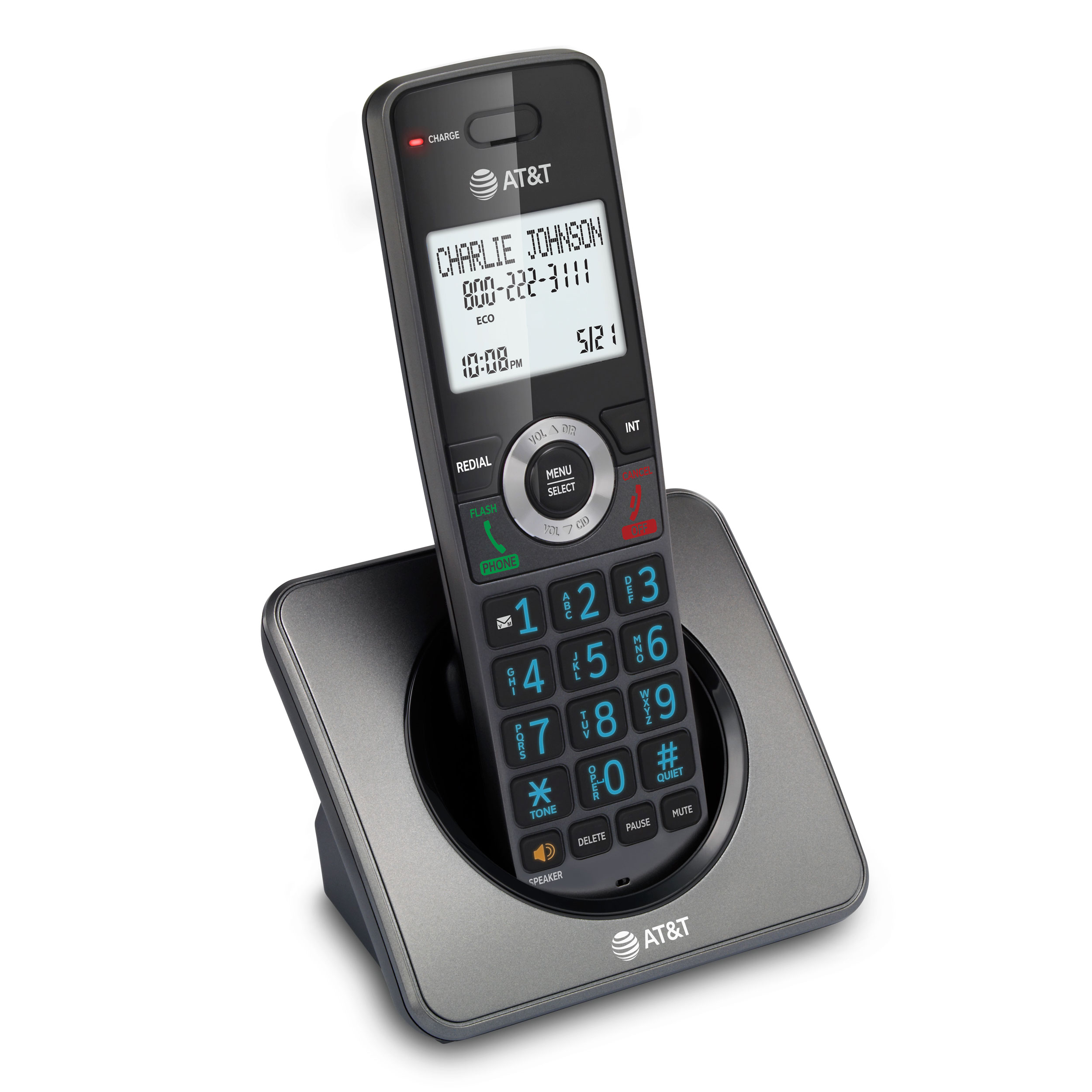 Cordless Home Phone with Call Block (Graphite & Black) - view 4