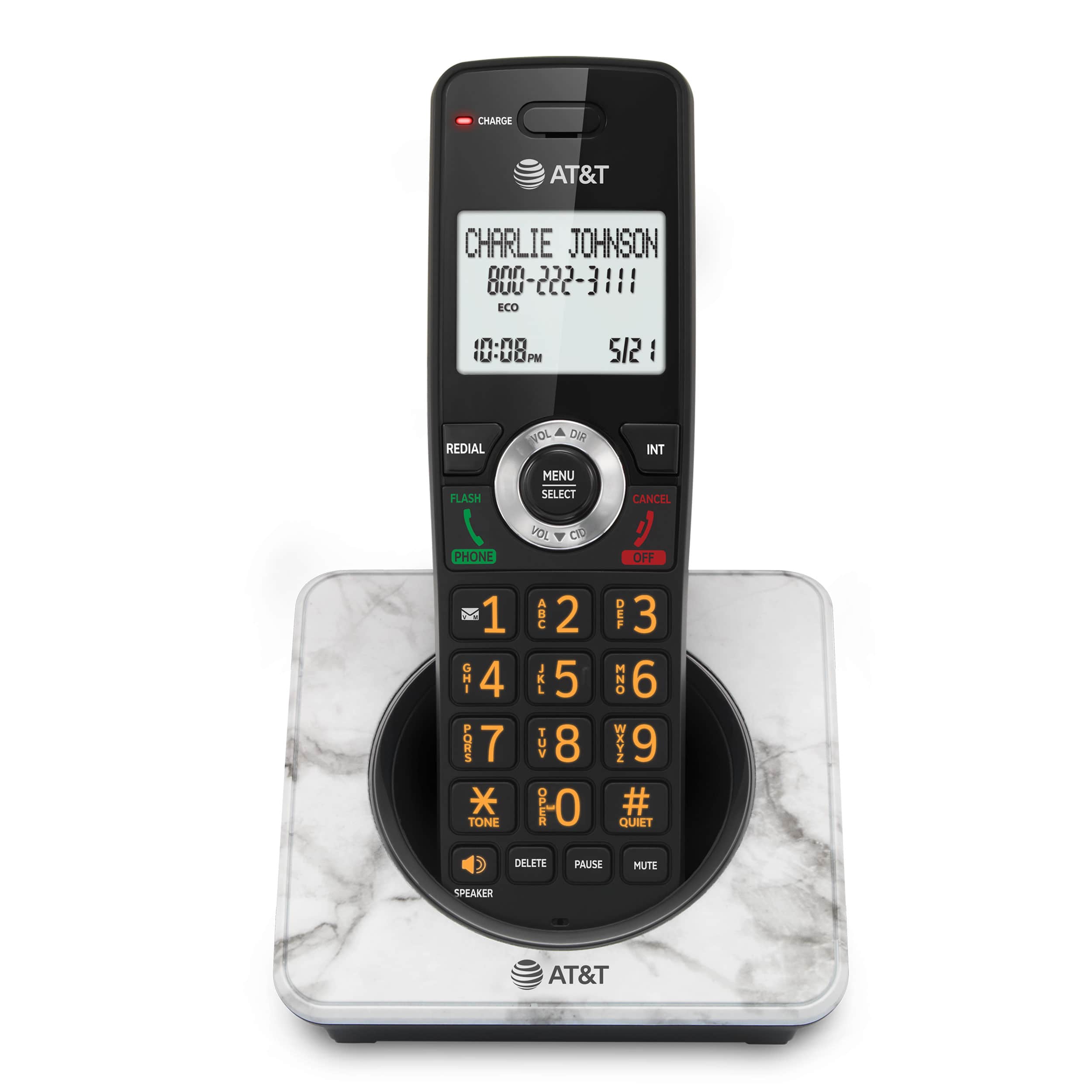 Cordless Home Phone with Call Block (Marble) - view 1