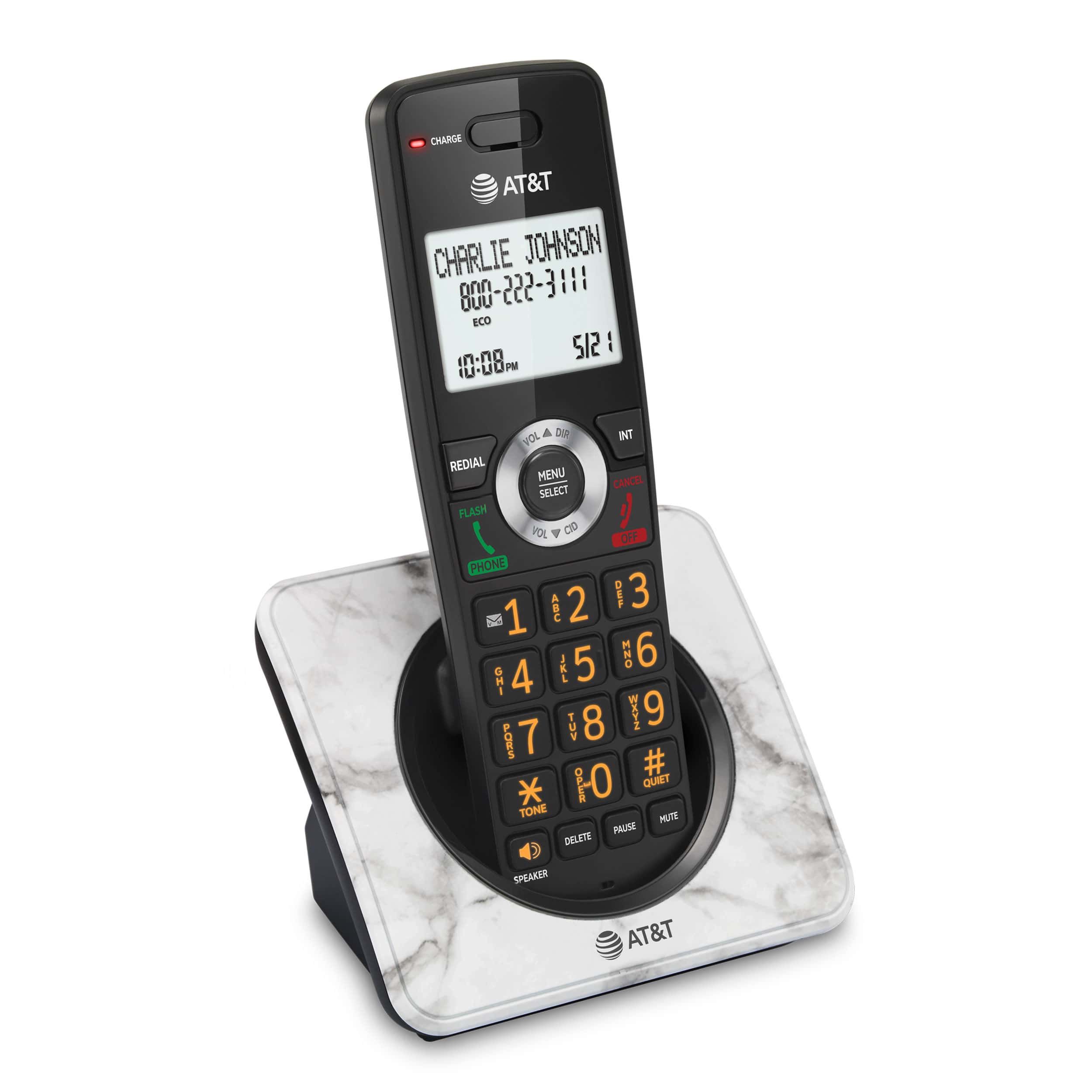 Cordless Home Phone with Call Block (Marble) - view 3