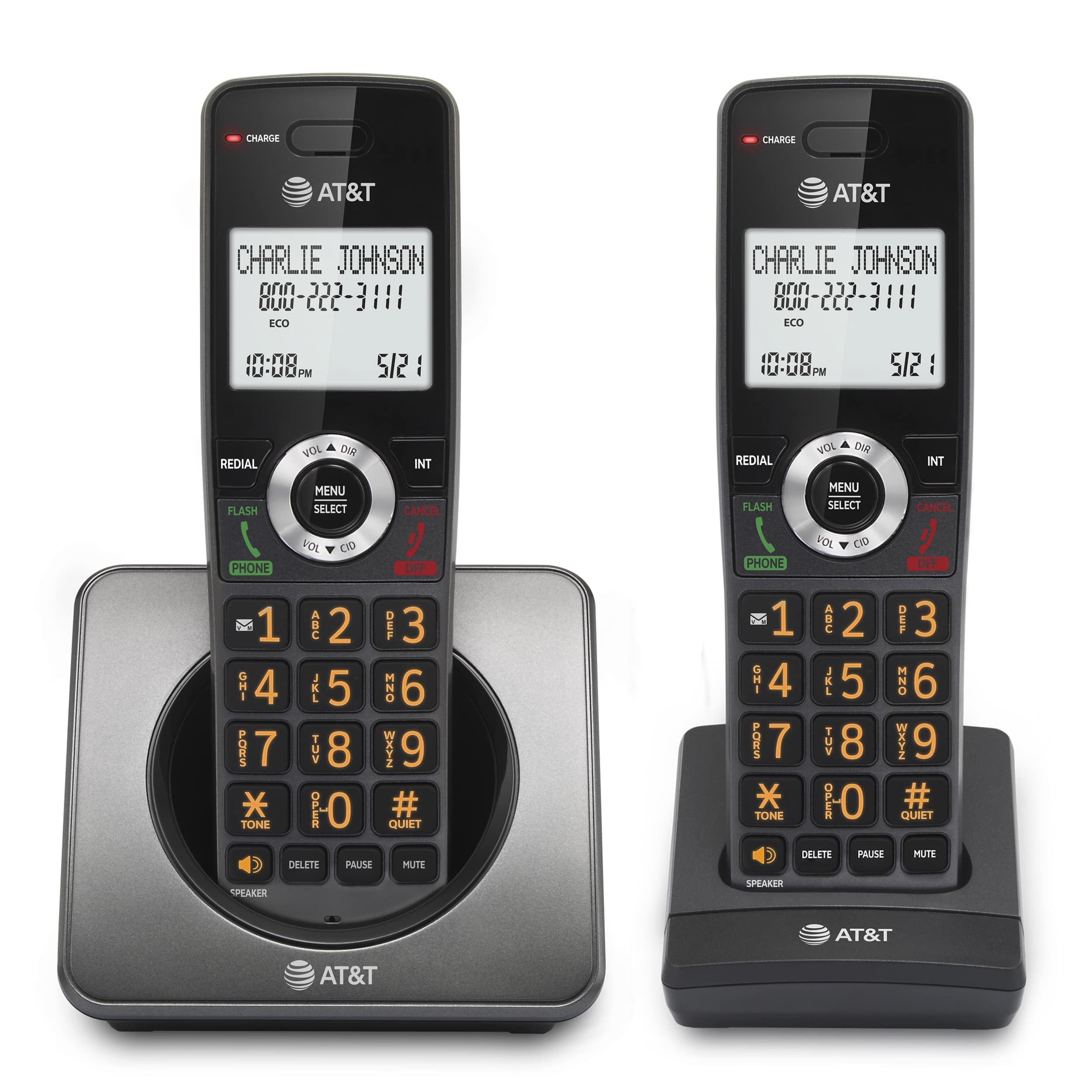 2 Handset  DECT 6.0 Expandable Cordless Phone with Call Block - view 1