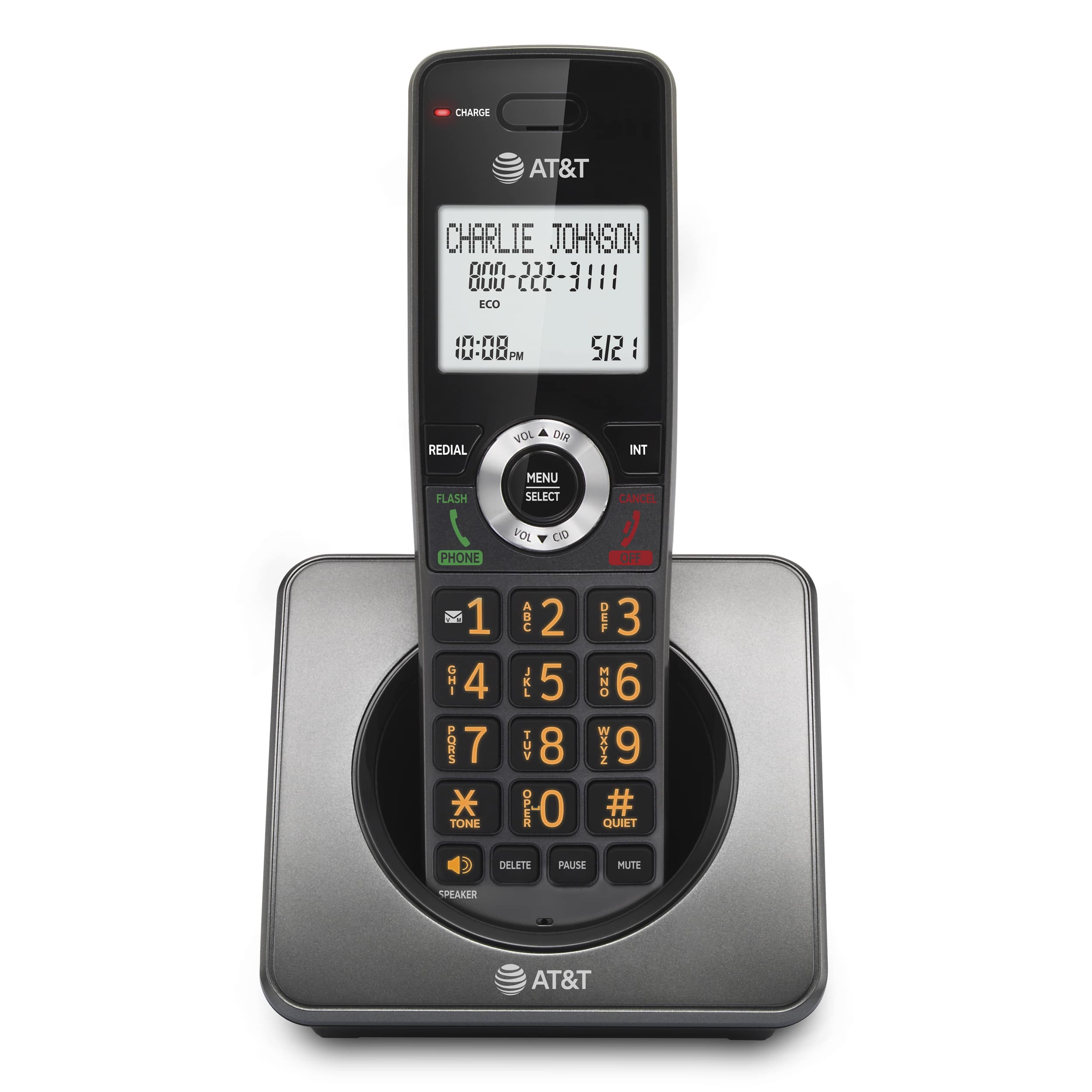 Cordless Home Phone with Call Block (Graphite & Black) - view 1