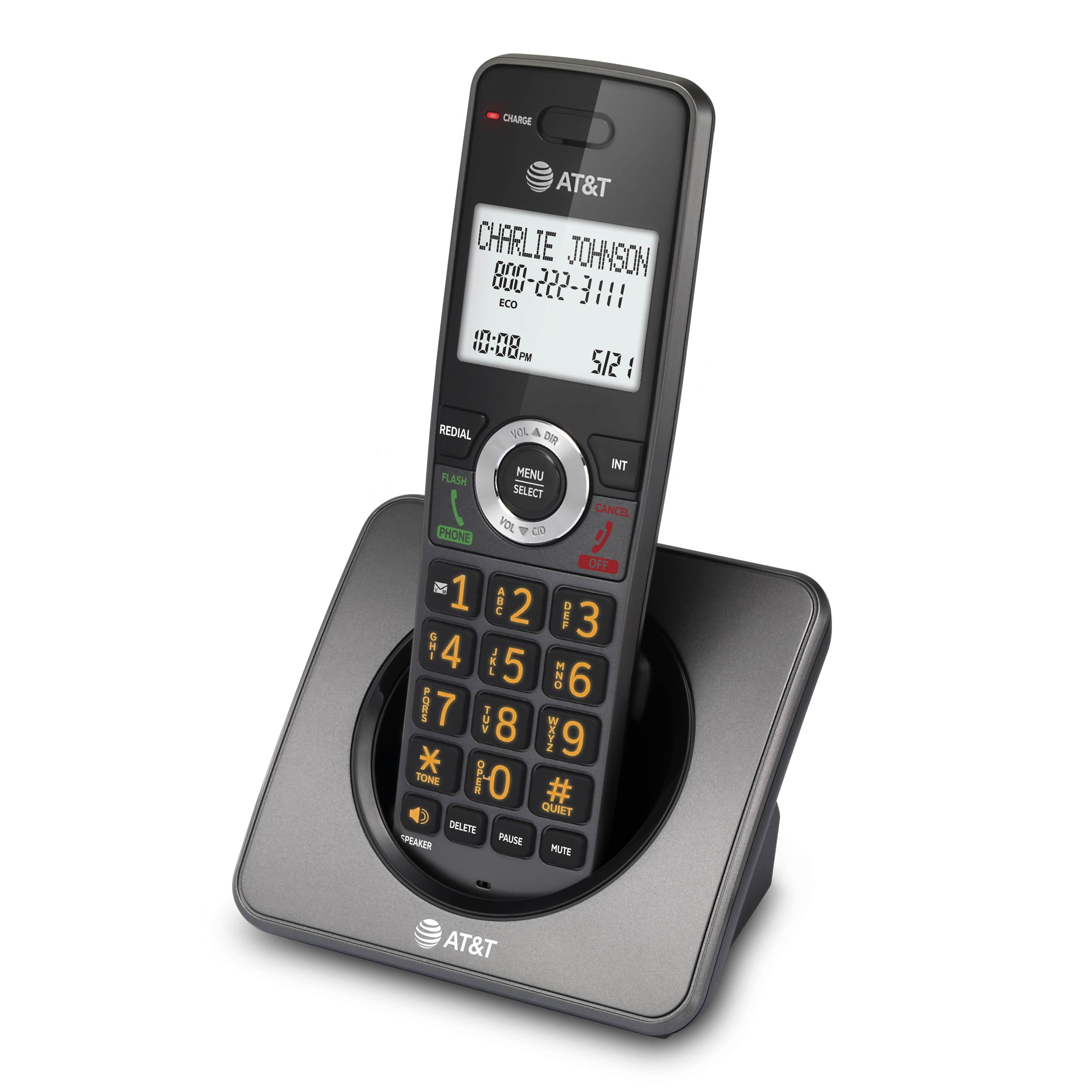 Cordless Home Phone with Call Block (Graphite & Black) - view 3