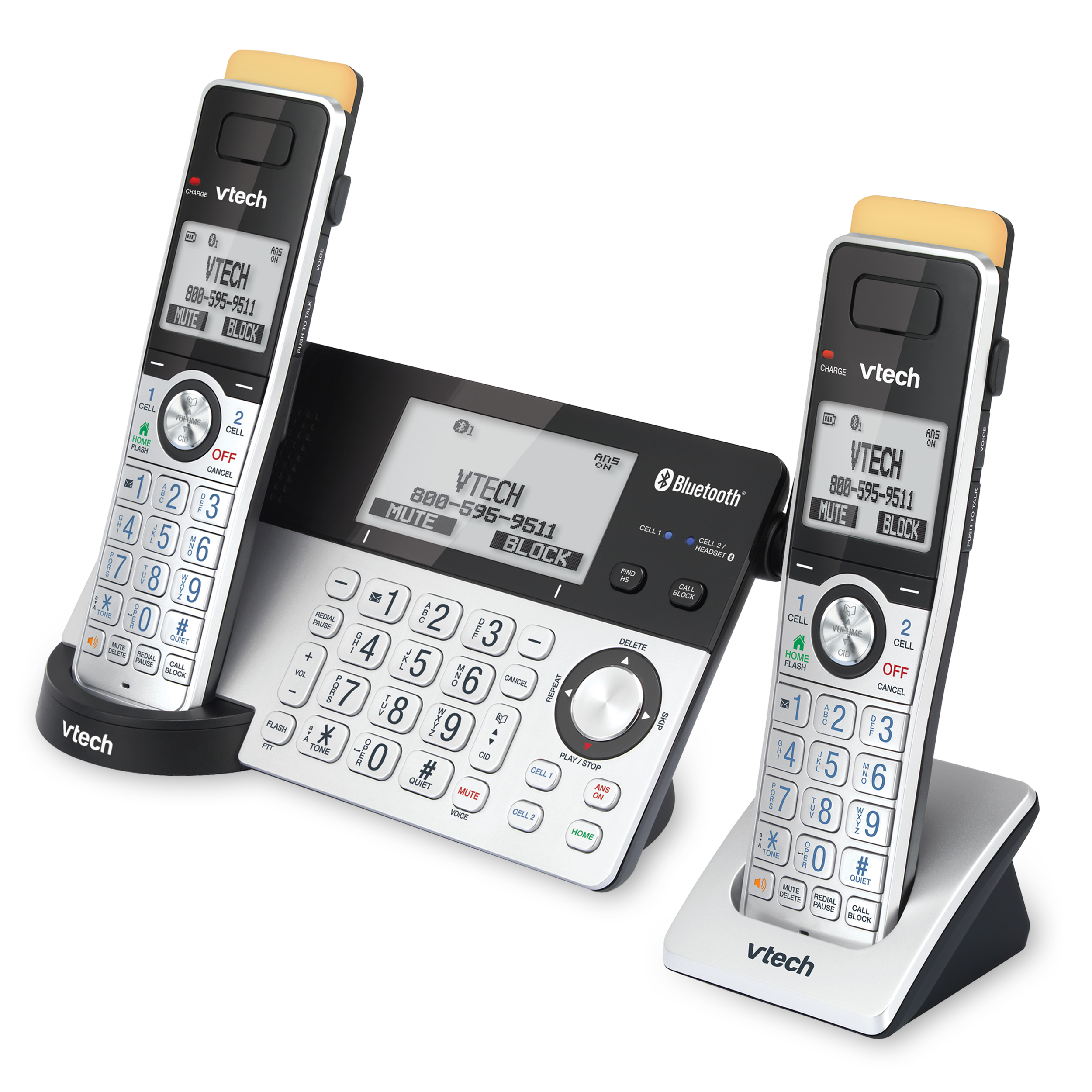 2-Handset Expandable Cordless Phone with Super Long Range, Bluetooth Connect to Cell, Smart Call Blocker and Answering System, IS8151-2 - view 2