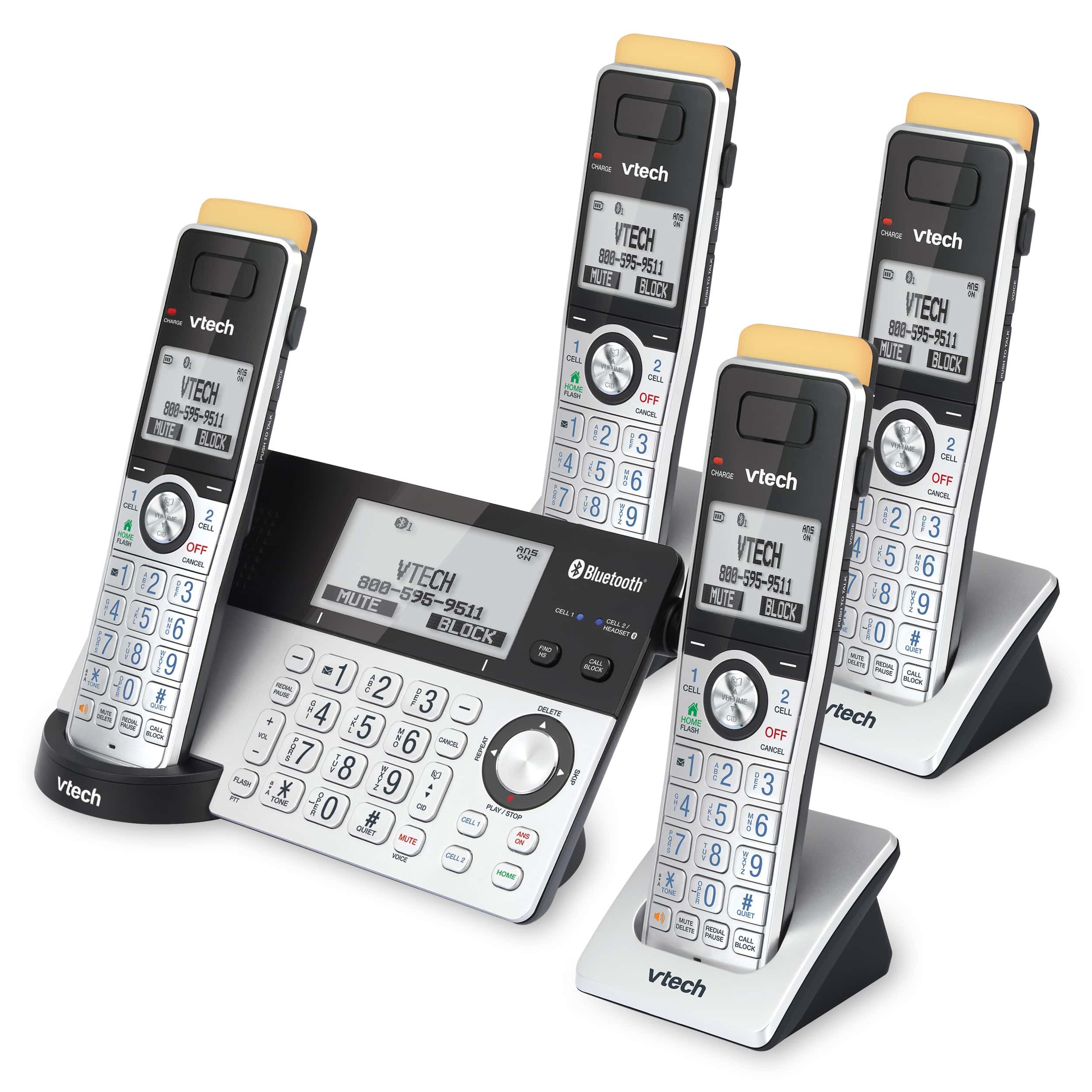 4-Handset Expandable Cordless Phone with Super Long Range, Bluetooth Connect to Cell, Smart Call Blocker and Answering System, IS8151-4 - view 9