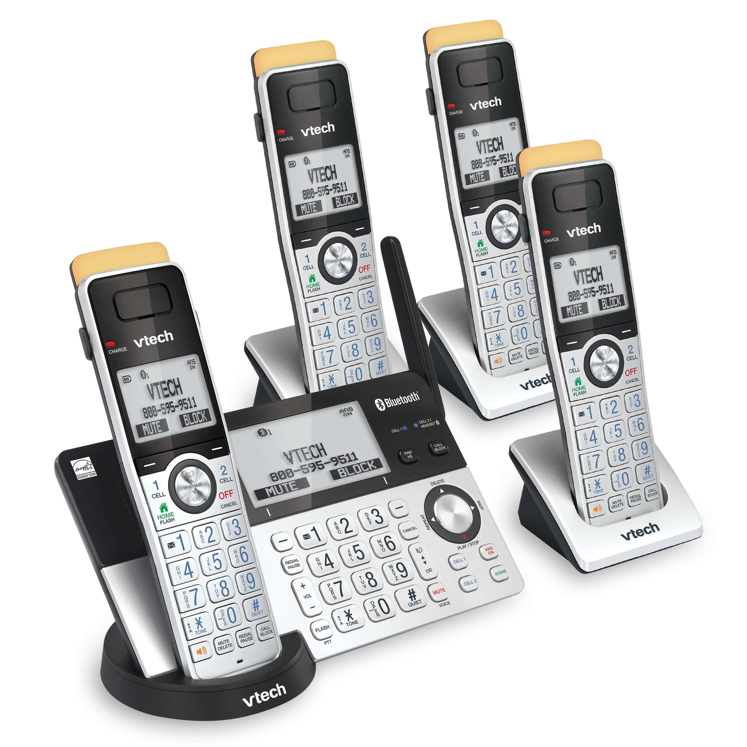 4-Handset Expandable Cordless Phone with Super Long Range, Bluetooth Connect to Cell, Smart Call Blocker and Answering System, IS8151-4 - view 10