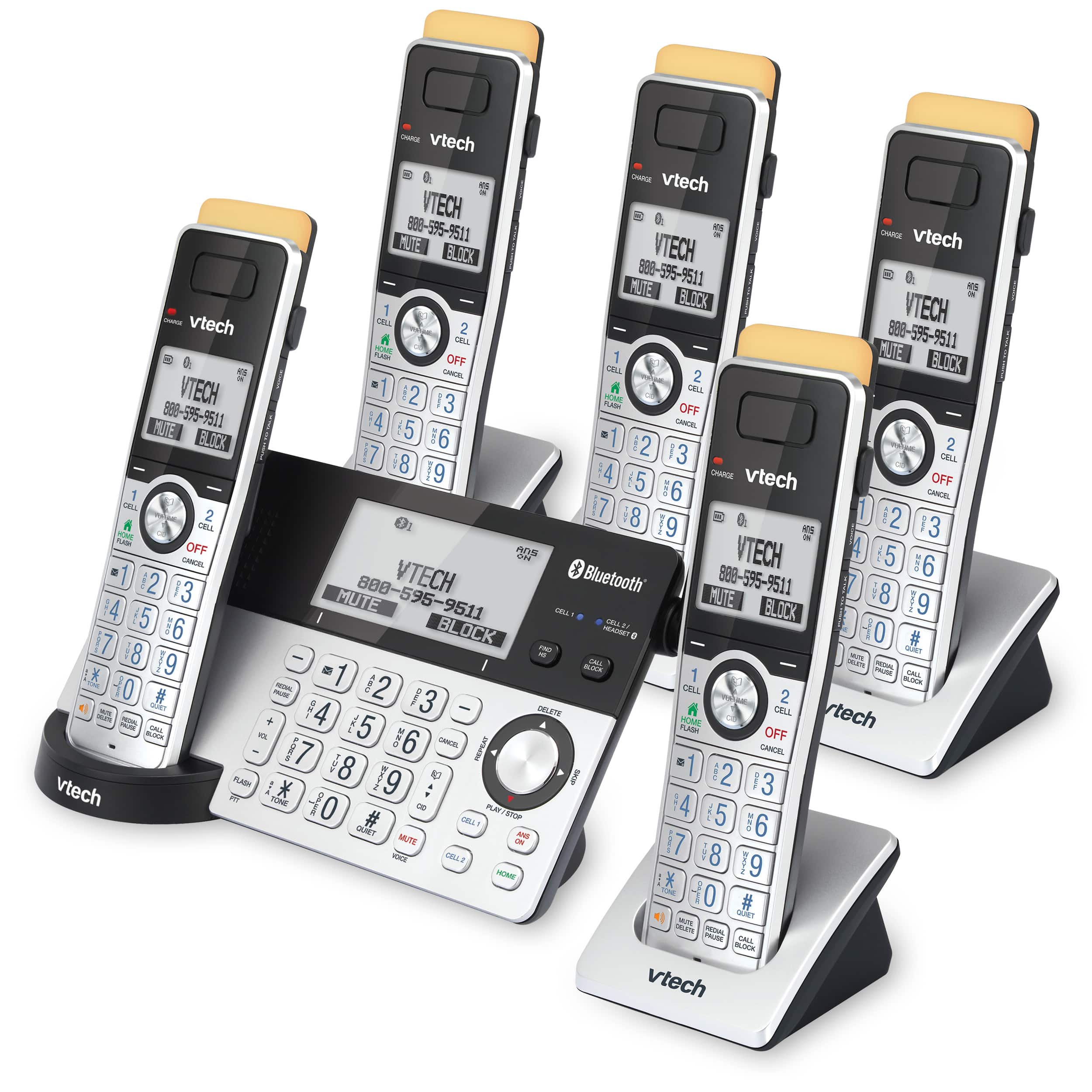 5-Handset Expandable Cordless Phone with Super Long Range, Bluetooth Connect to Cell, Smart Call Blocker and Answering System, IS8151-5 - view 10