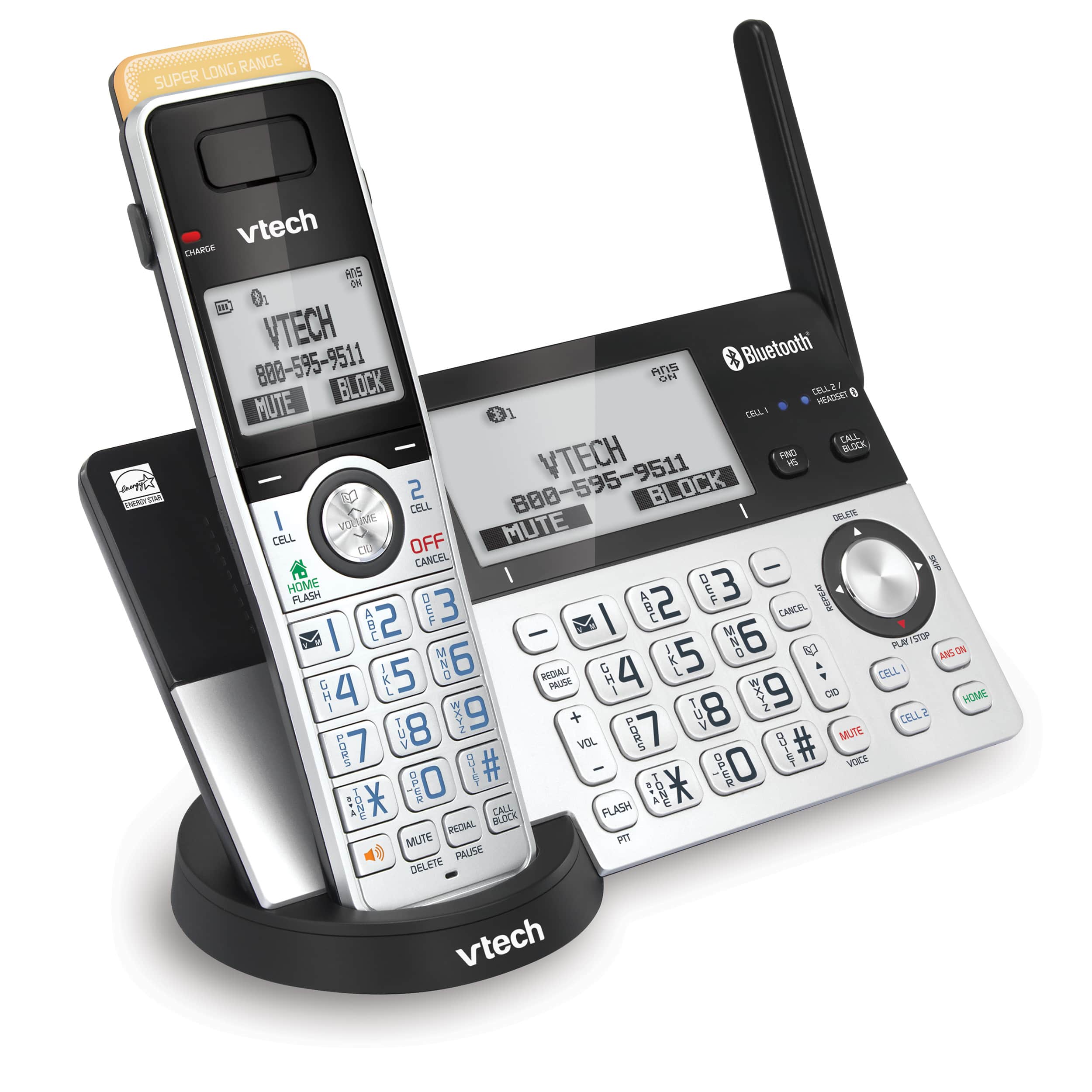 Expandable Cordless Phone with Super Long Range, Bluetooth Connect to Cell, Smart Call Blocker and Answering System, IS8151 - view 2