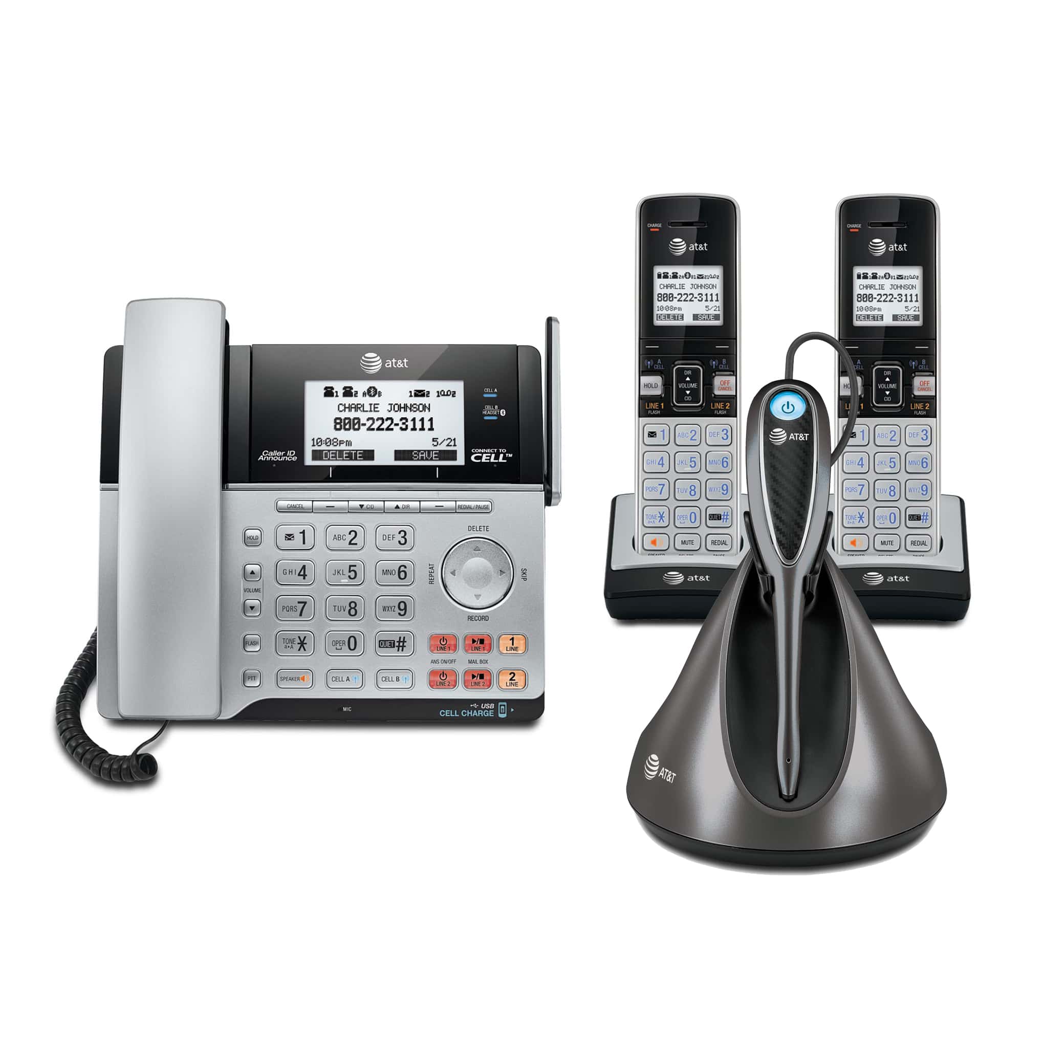 AT&T 1040 4-Line Expandable Corded Phone System with Speakerphone 