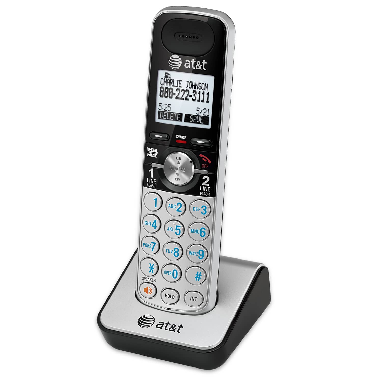 2-line 5 handset answering system with dual caller ID/call waiting - view 4